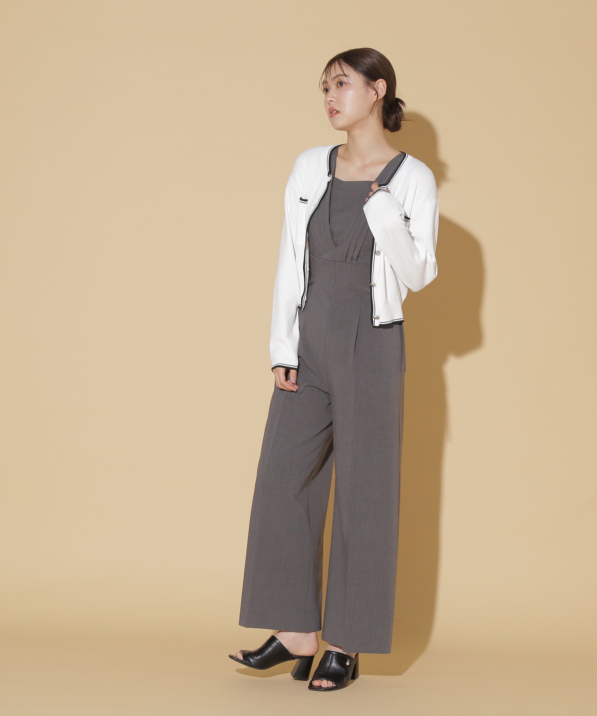  「バリエーションハートメタルUVカーデ WEB限定カラー:白赤」|ニット・セーター|