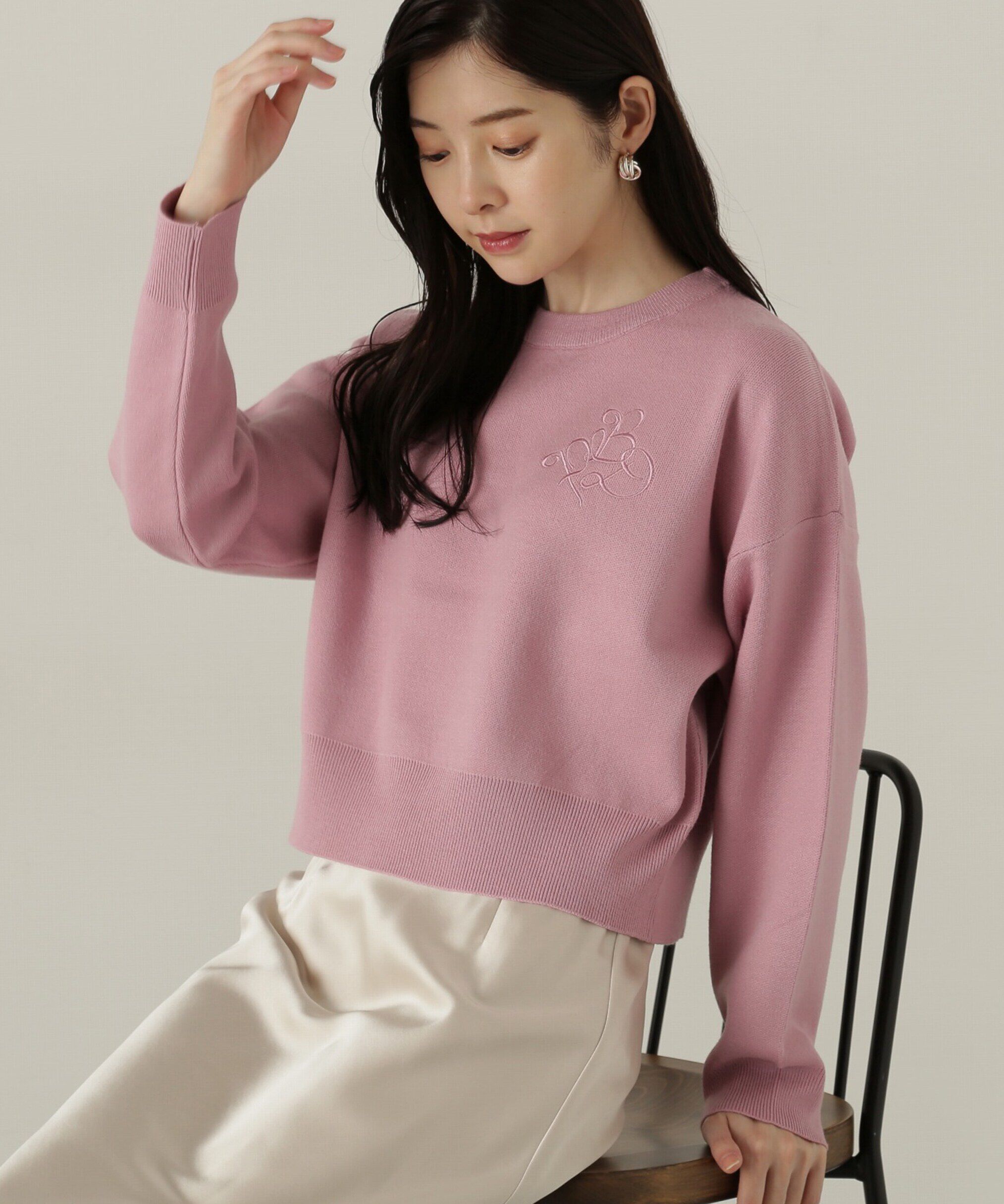 PROPORTION BODY DRESSING「ショートスエットライクニット」|ニット・セーター|ピンク