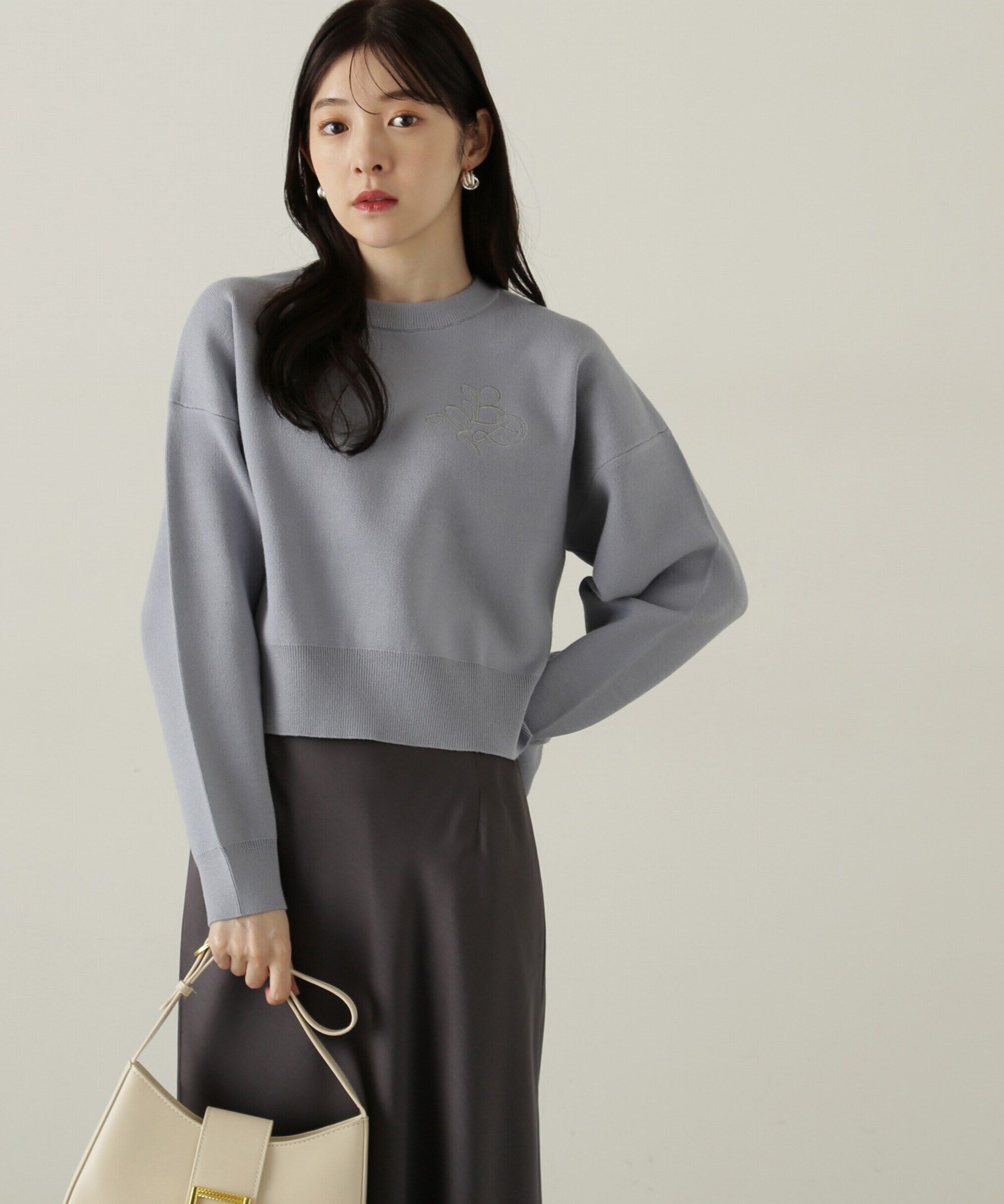 PROPORTION BODY DRESSING「ショートスエットライクニット」|ニット・セーター|ブルー