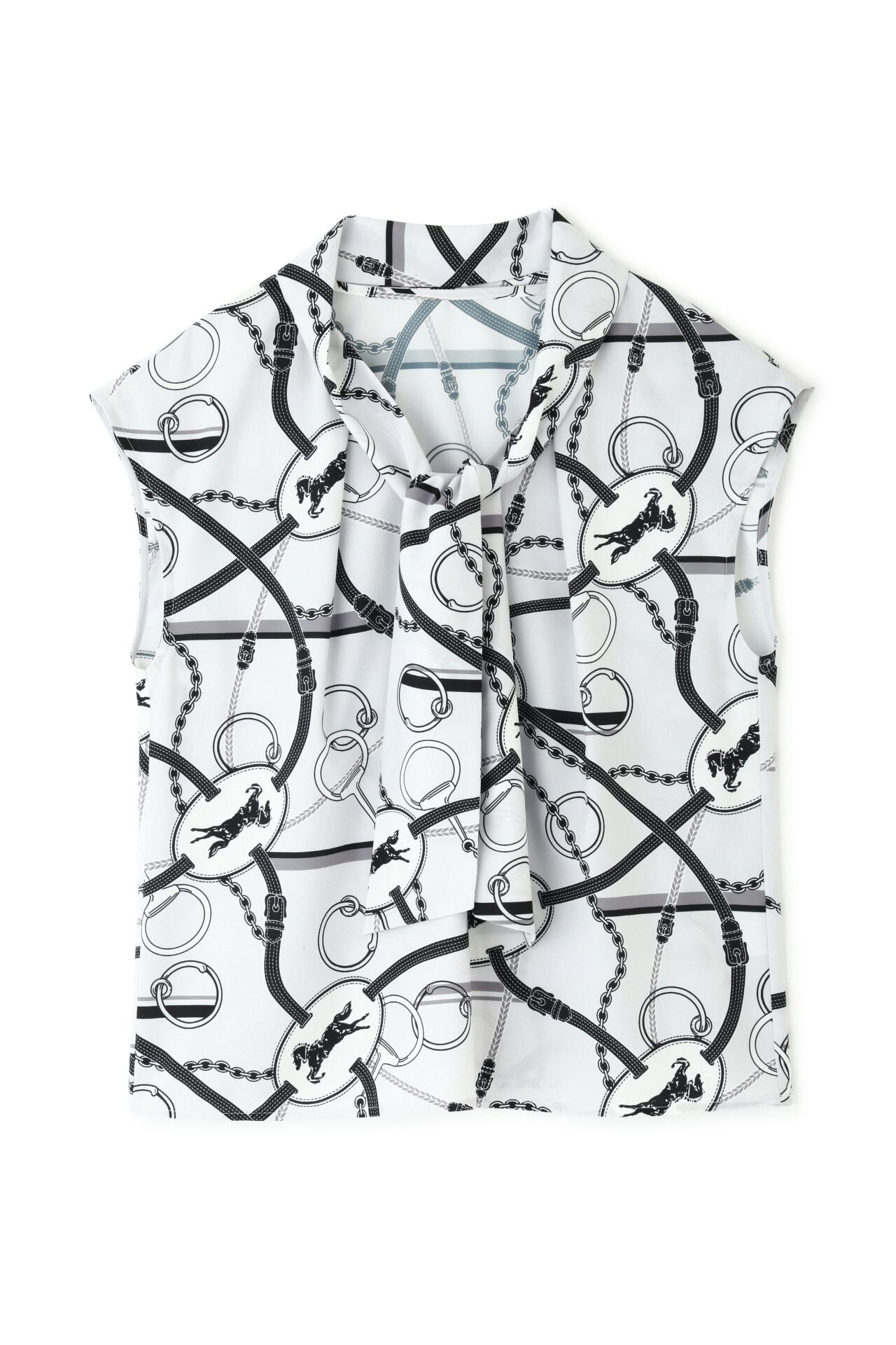  「◆ホースプレートプリントストールブラウス」|シャツ・ブラウス|