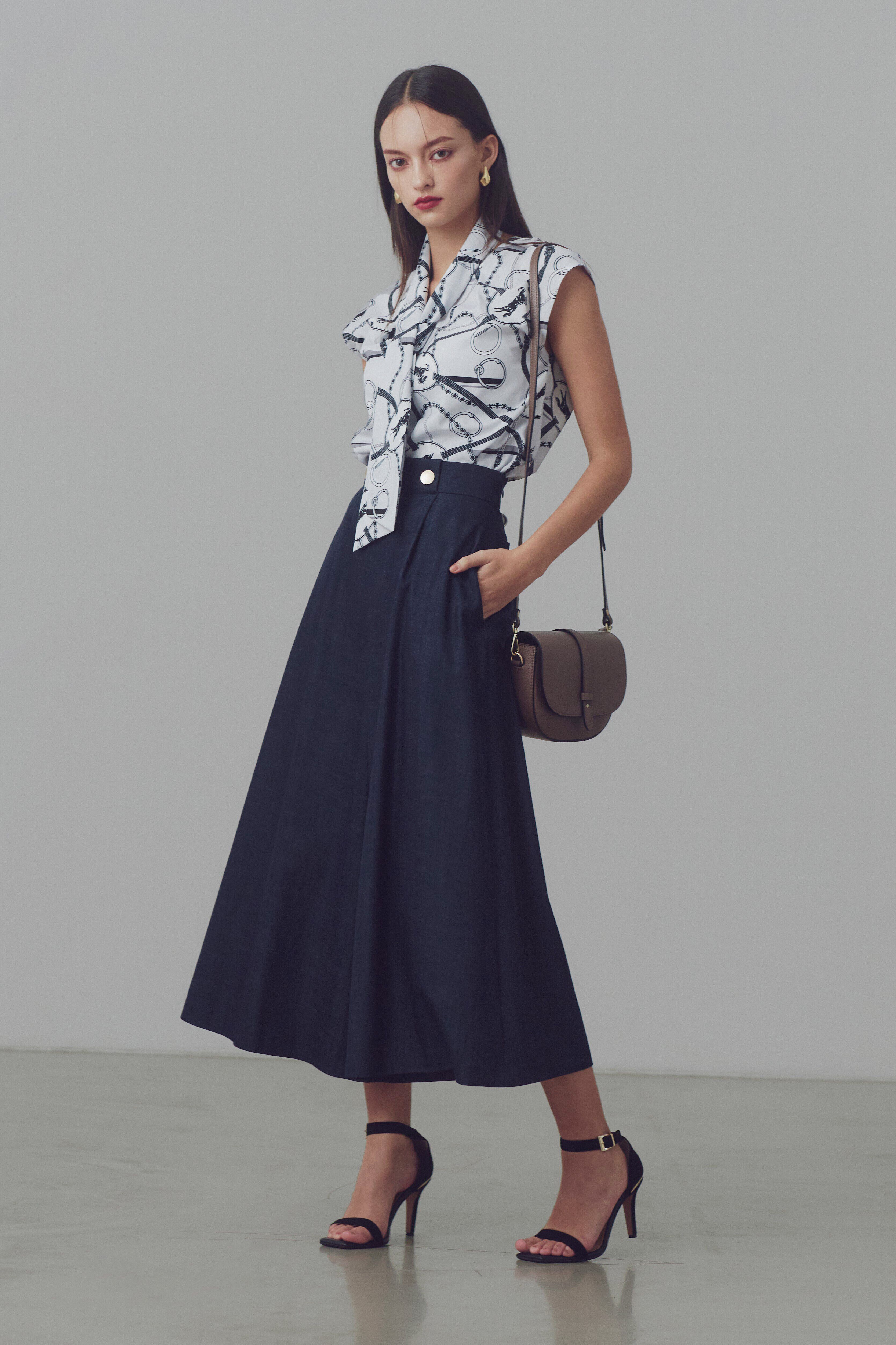  「◆ホースプレートプリントストールブラウス」|シャツ・ブラウス|