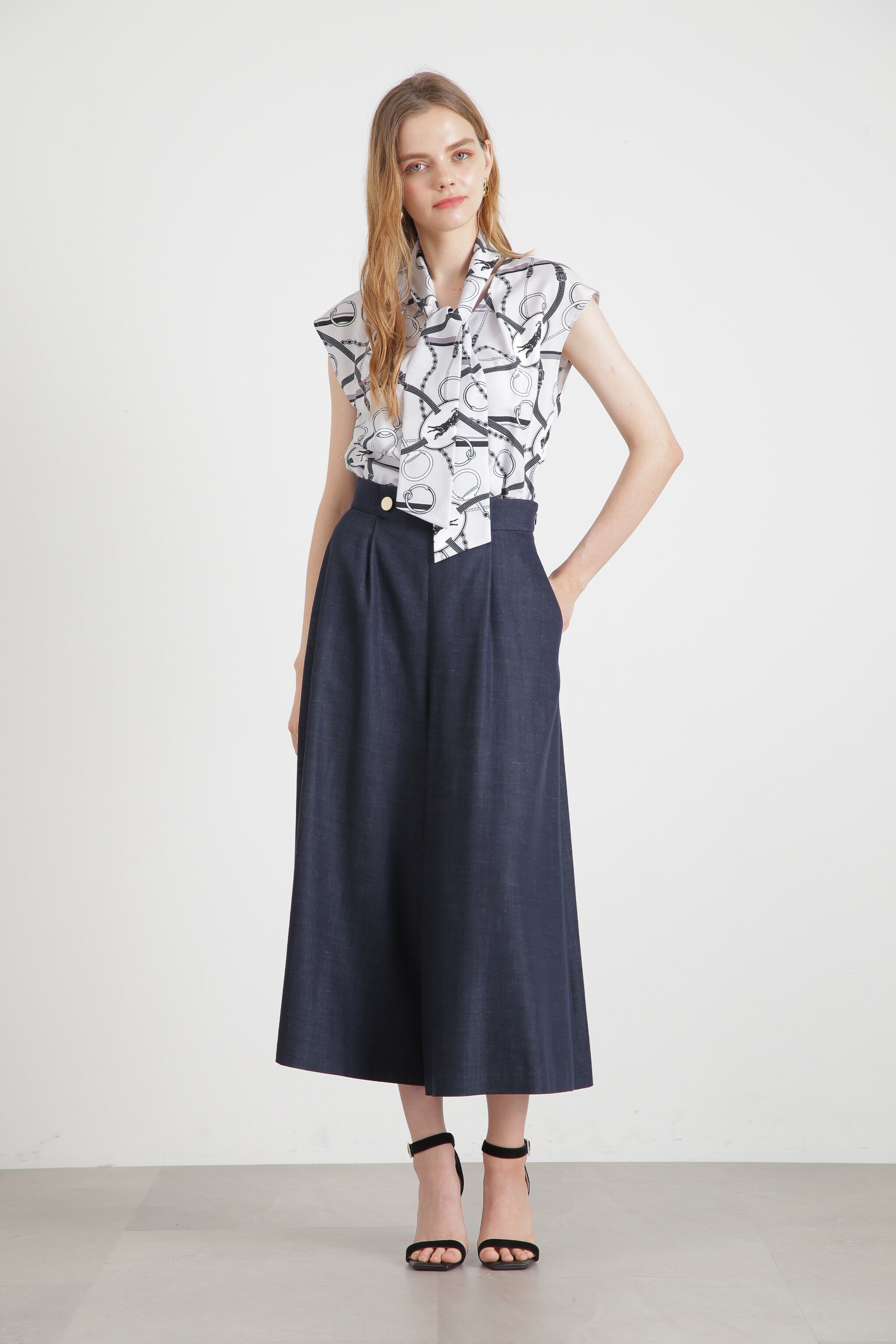  「◆ホースプレートプリントストールブラウス」|シャツ・ブラウス|