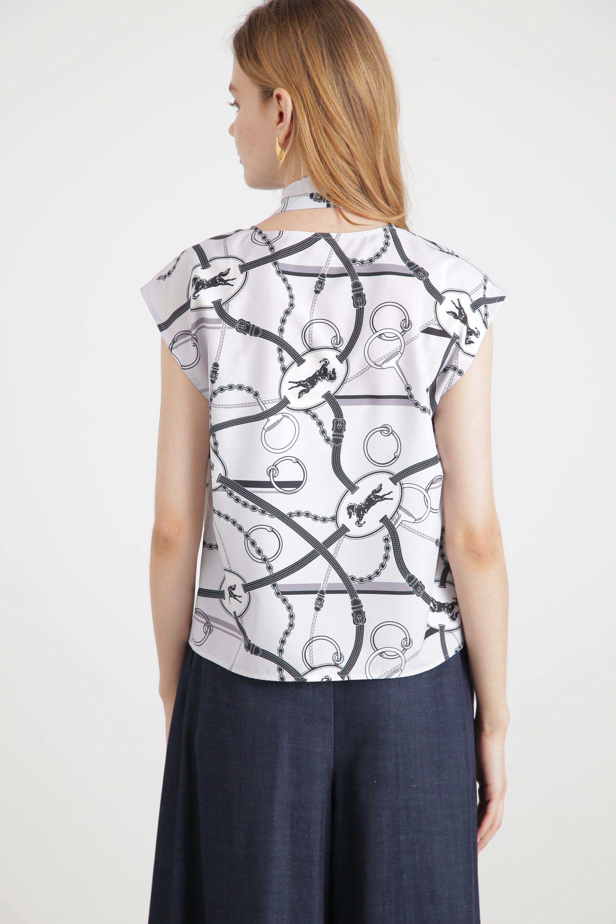  「◆ホースプレートプリントストールブラウス」|シャツ・ブラウス|