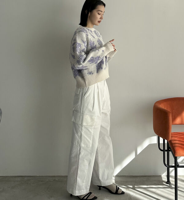 Doux archives「フラワーラメジャガードニット」|ニット・セーター|