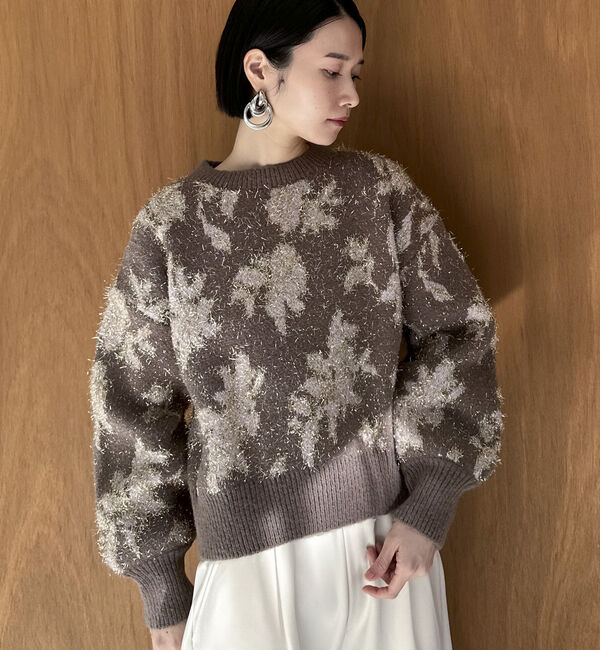 Doux archives「フラワーラメジャガードニット」|ニット・セーター|CAMEL