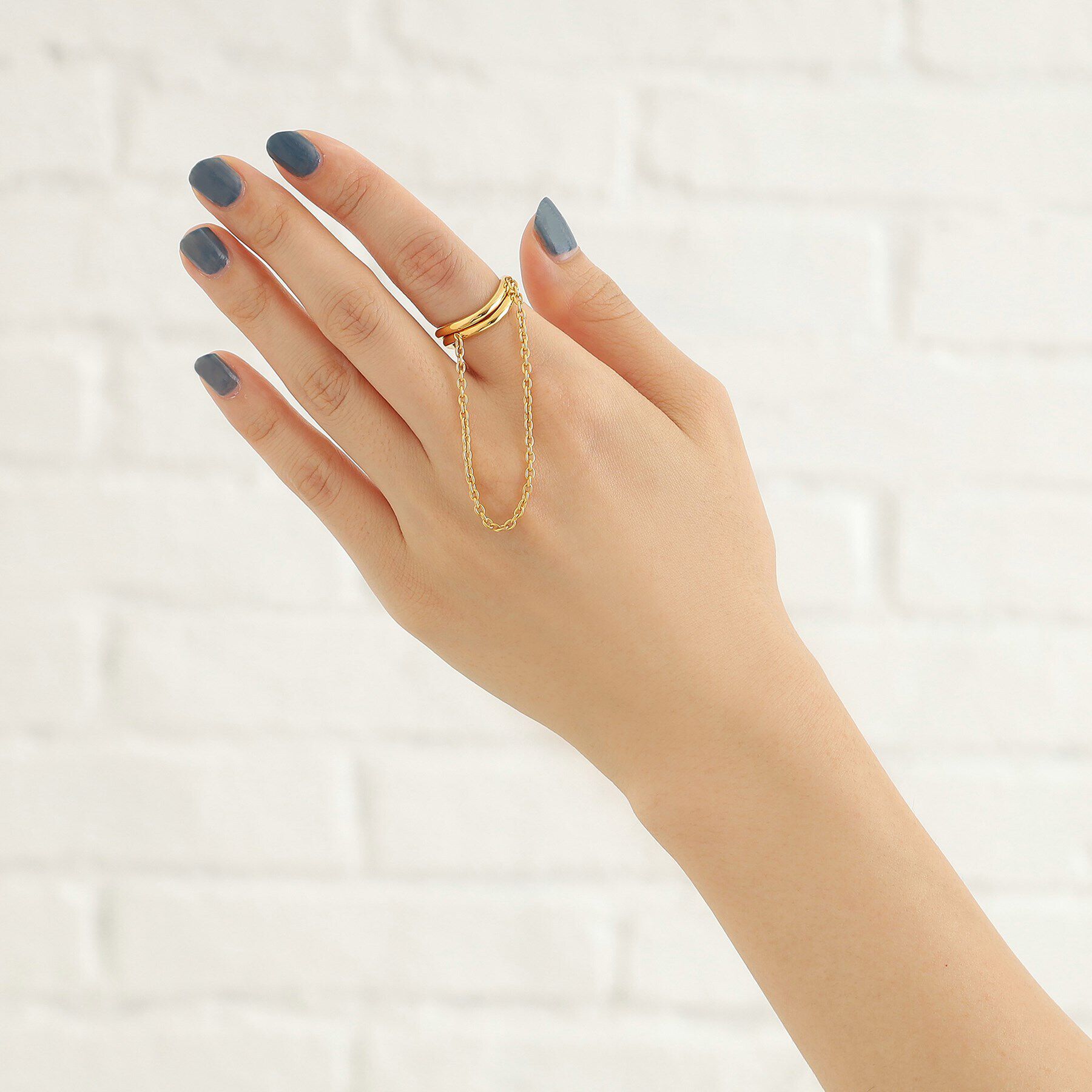 COCOSHNIK ONKITSCH「シルバー ドレープチェーン ダブルカーブリング GP」|リング|