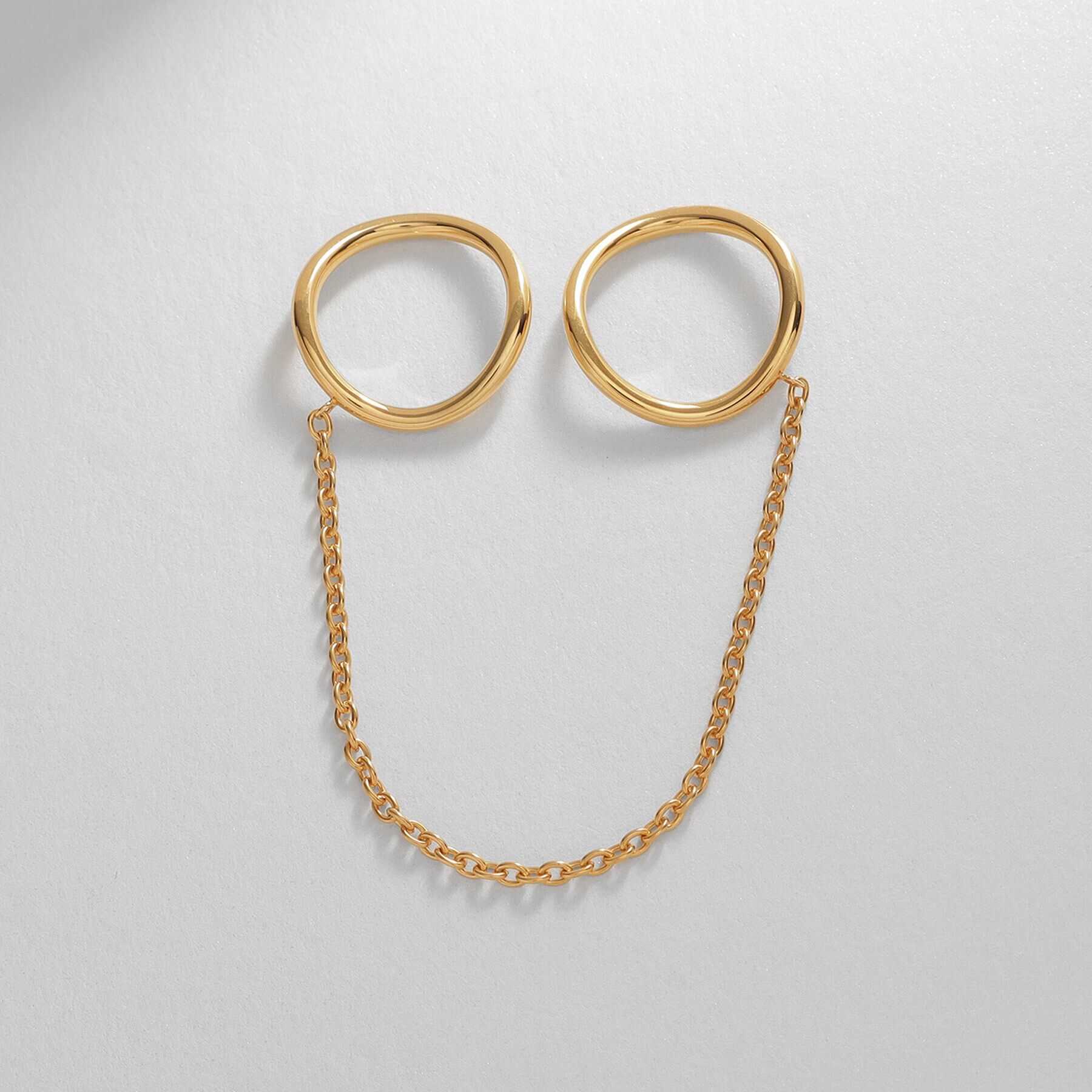 COCOSHNIK ONKITSCH「シルバー ドレープチェーン ダブルカーブリング GP」|リング|