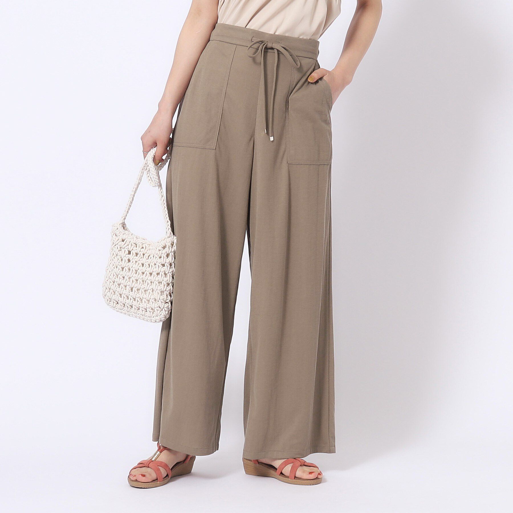 SHOO･LA･RUE「【M-LL/選べる着丈】イージーベイカー ワイドパンツ」|その他|モカブラウン(042