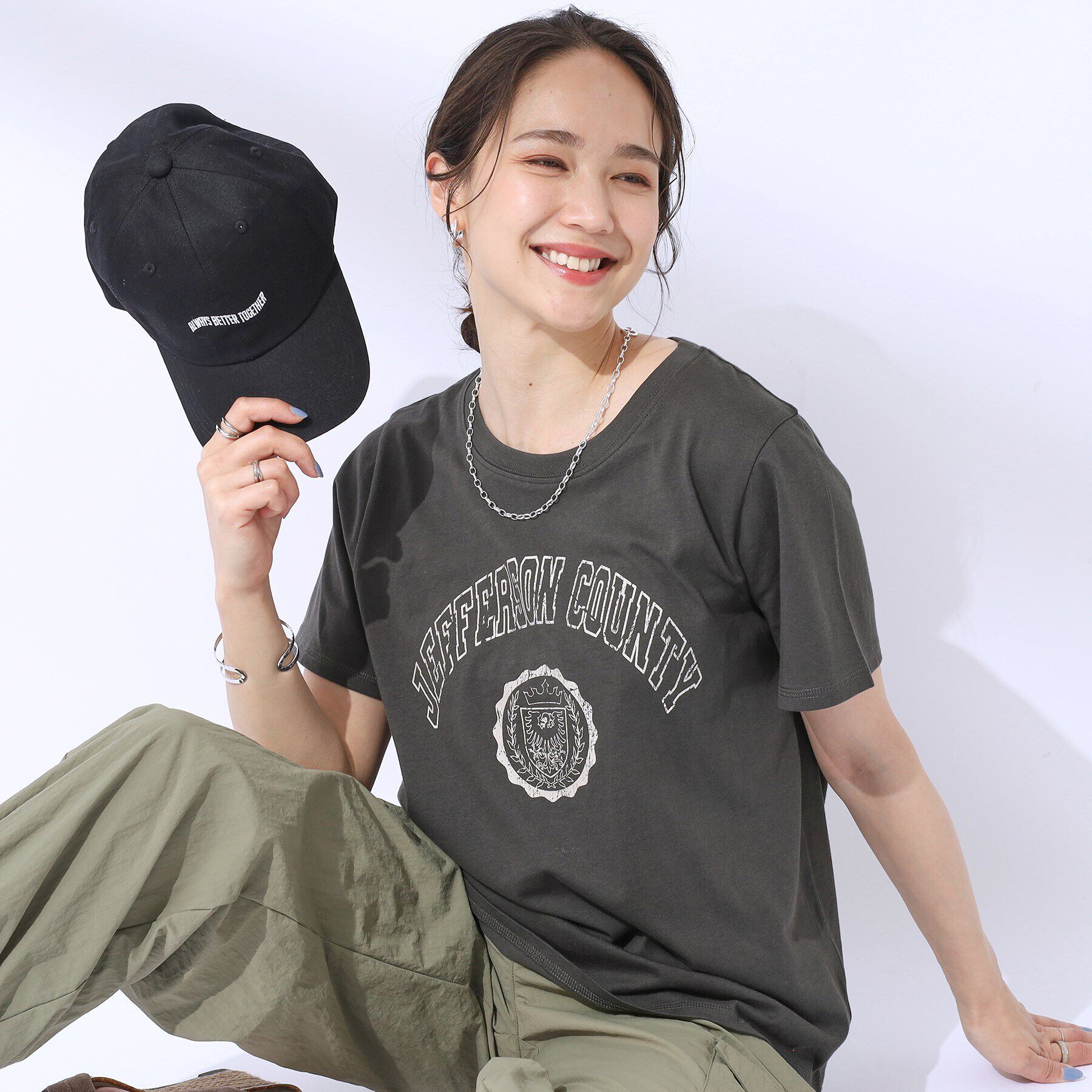 SHOO･LA･RUE「【洗える/プチプラ】プリントTシャツ」|Tシャツ・カットソー|チャコールグレー(8