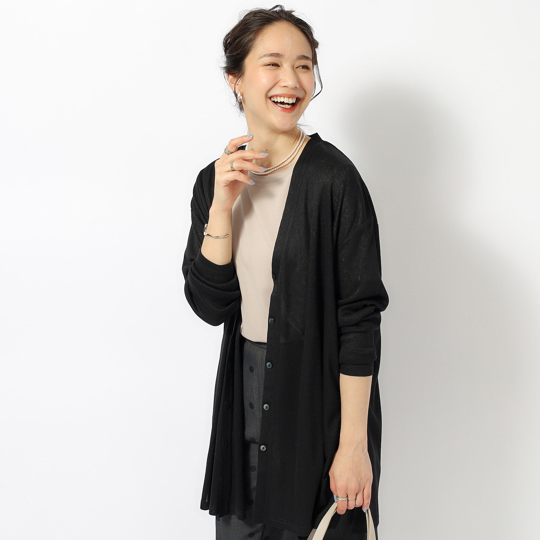 SHOO･LA･RUE「【UV】手の甲までカバーできるカーディガン」|カーディガン|ブラック(019)