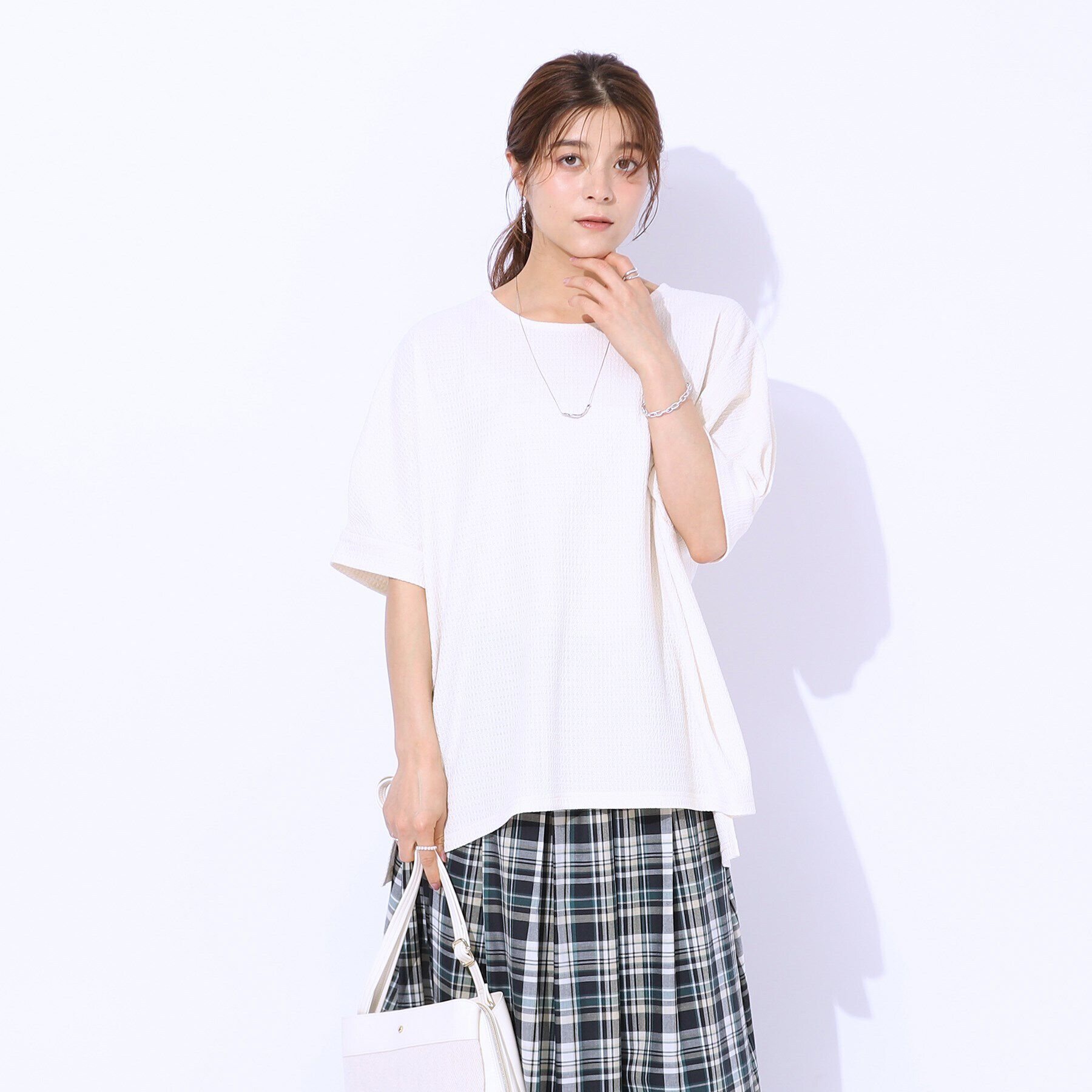 SHOO･LA･RUE「【涼やかリラクシー】アウトで決まる 5分袖ドルマントップス」|Tシャツ・カットソー|