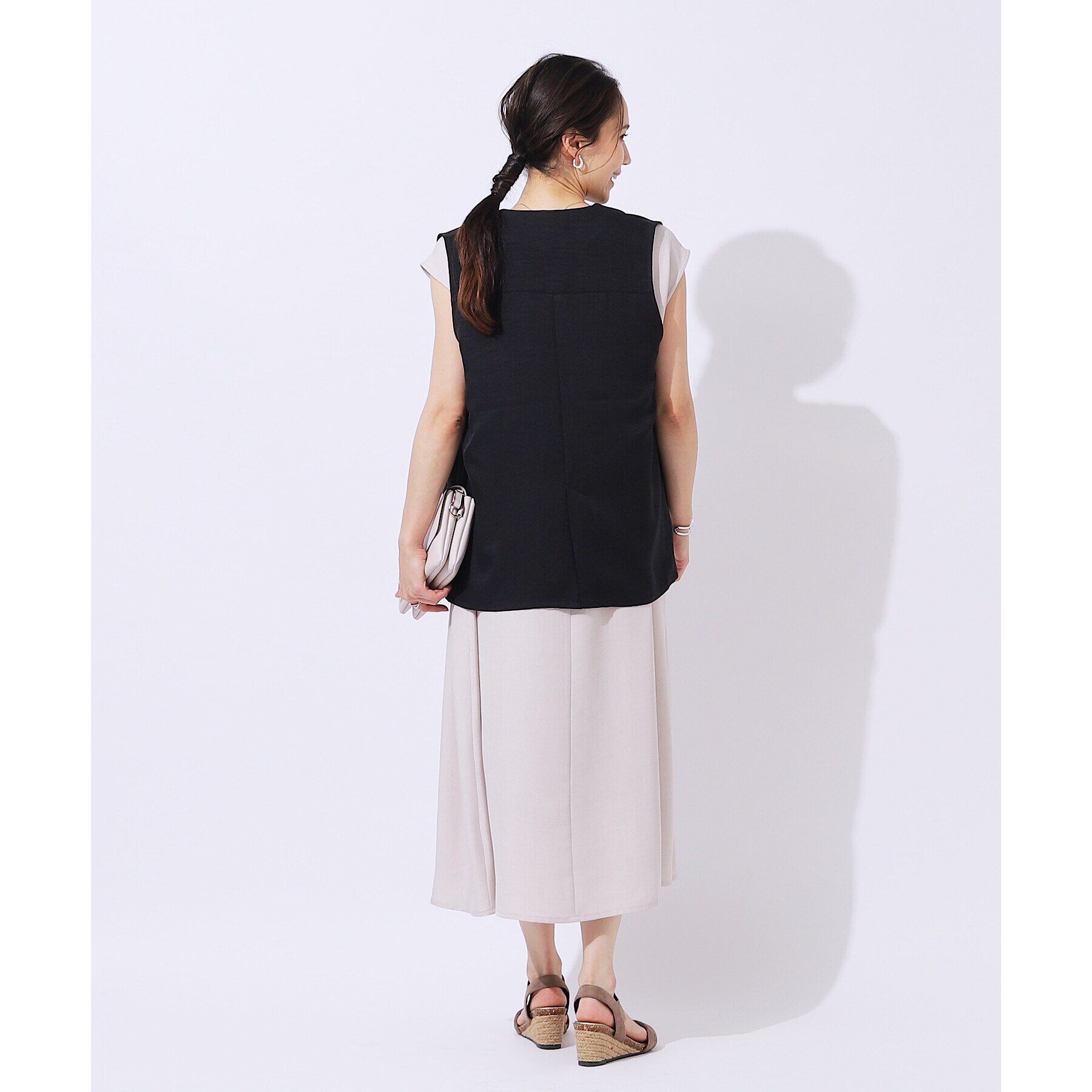 SHOO･LA･RUE「【洗える/セットアップ可】プラスワンで旬顔に 大人の麻調ジレ」|ベスト・ジレ|