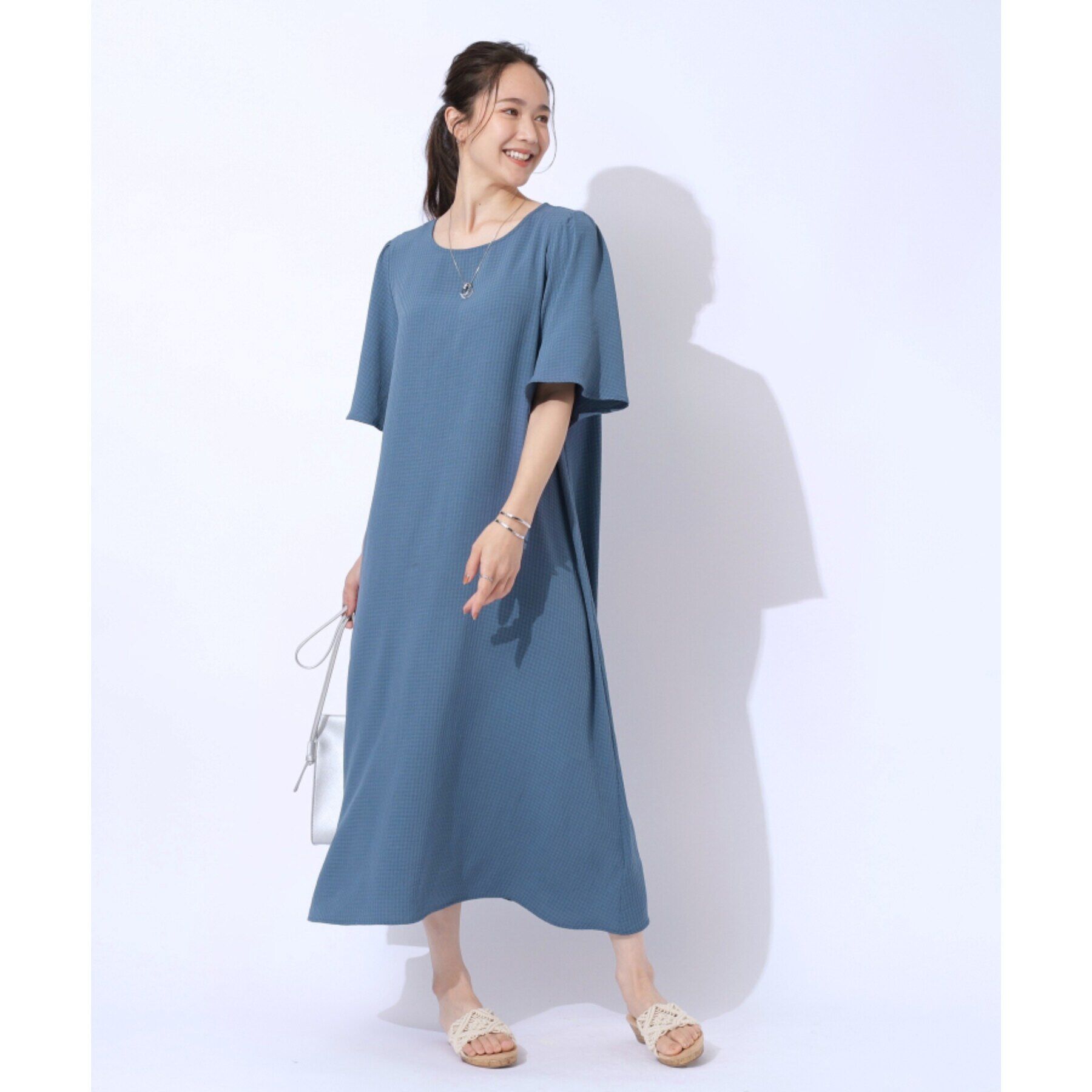 SHOO･LA･RUE「【洗える】Aラインで女性らしく 1枚で映えるギンガムワンピース」|ワンピース|