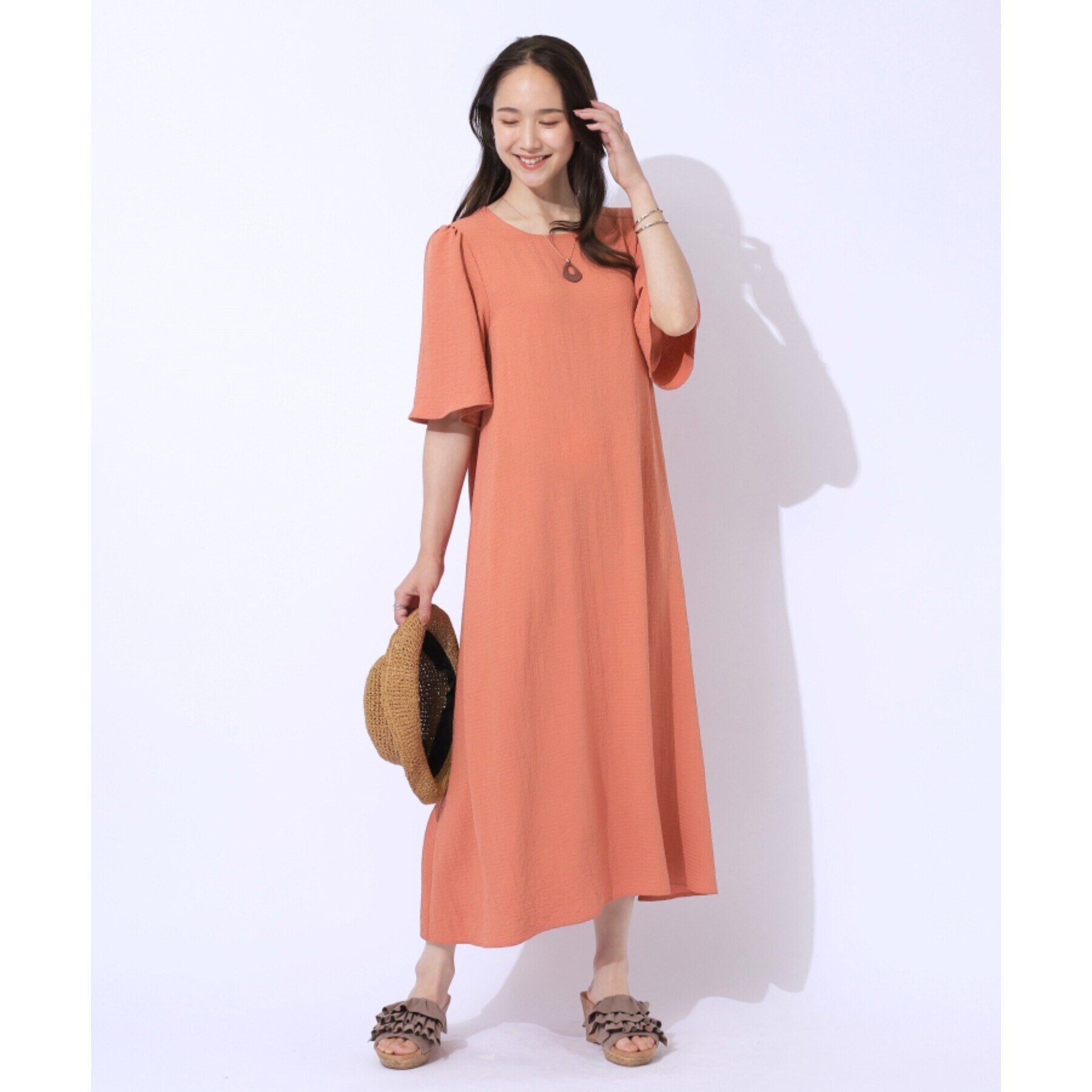 SHOO･LA･RUE「【洗える】Aラインで女性らしく 1枚で映えるギンガムワンピース」|ワンピース|