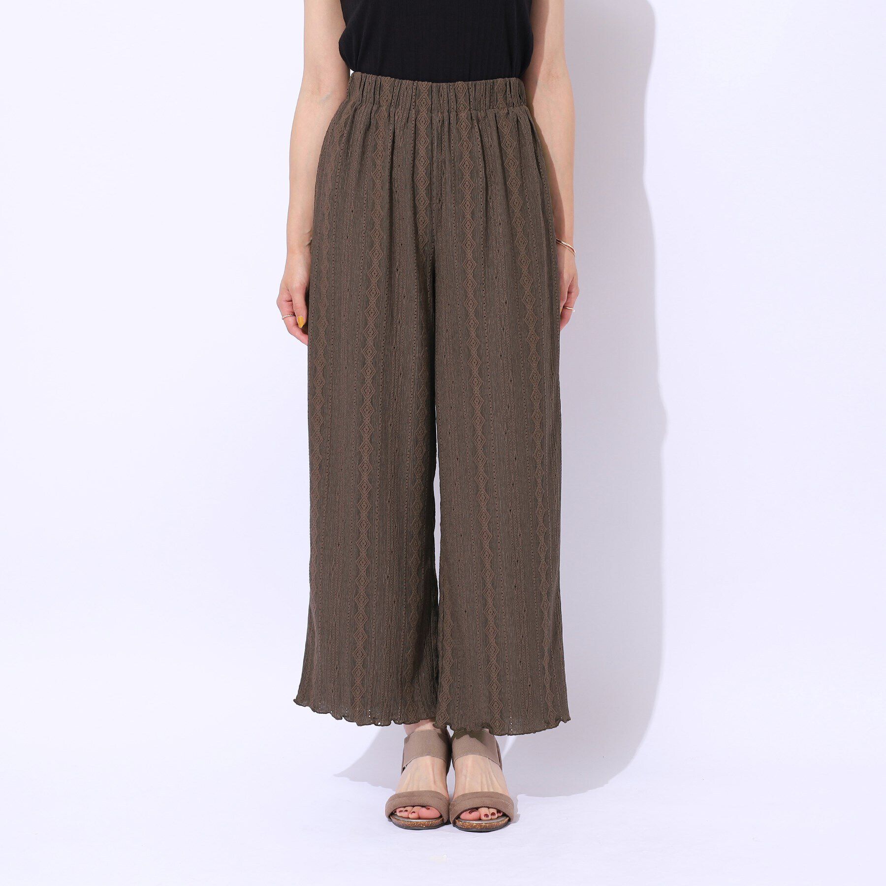 SHOO･LA･RUE「【洗える】甘すぎない大人のレース使い ストレートイージーパンツ」|その他|