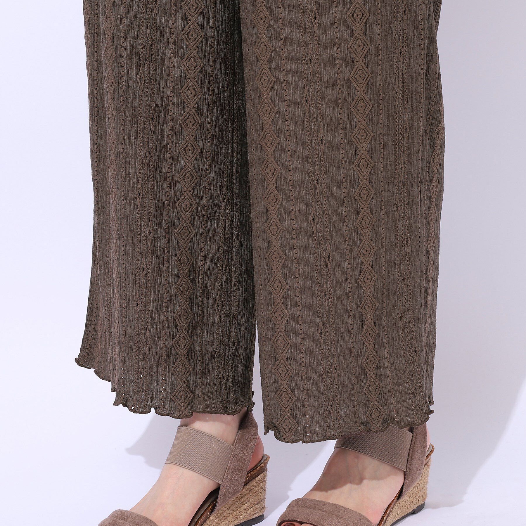 SHOO･LA･RUE「【洗える】甘すぎない大人のレース使い ストレートイージーパンツ」|その他|