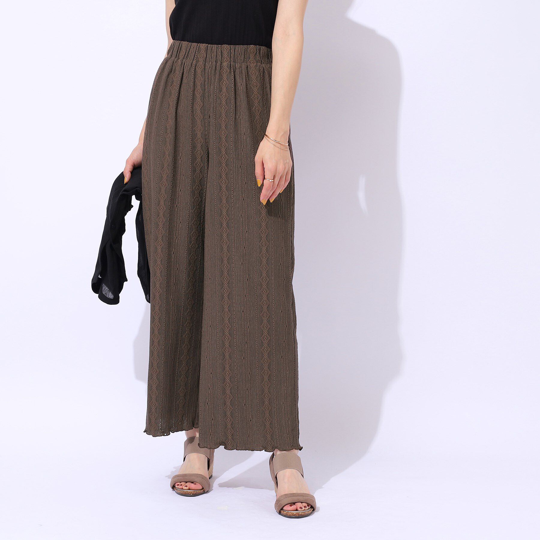 SHOO･LA･RUE「【洗える】甘すぎない大人のレース使い ストレートイージーパンツ」|その他|