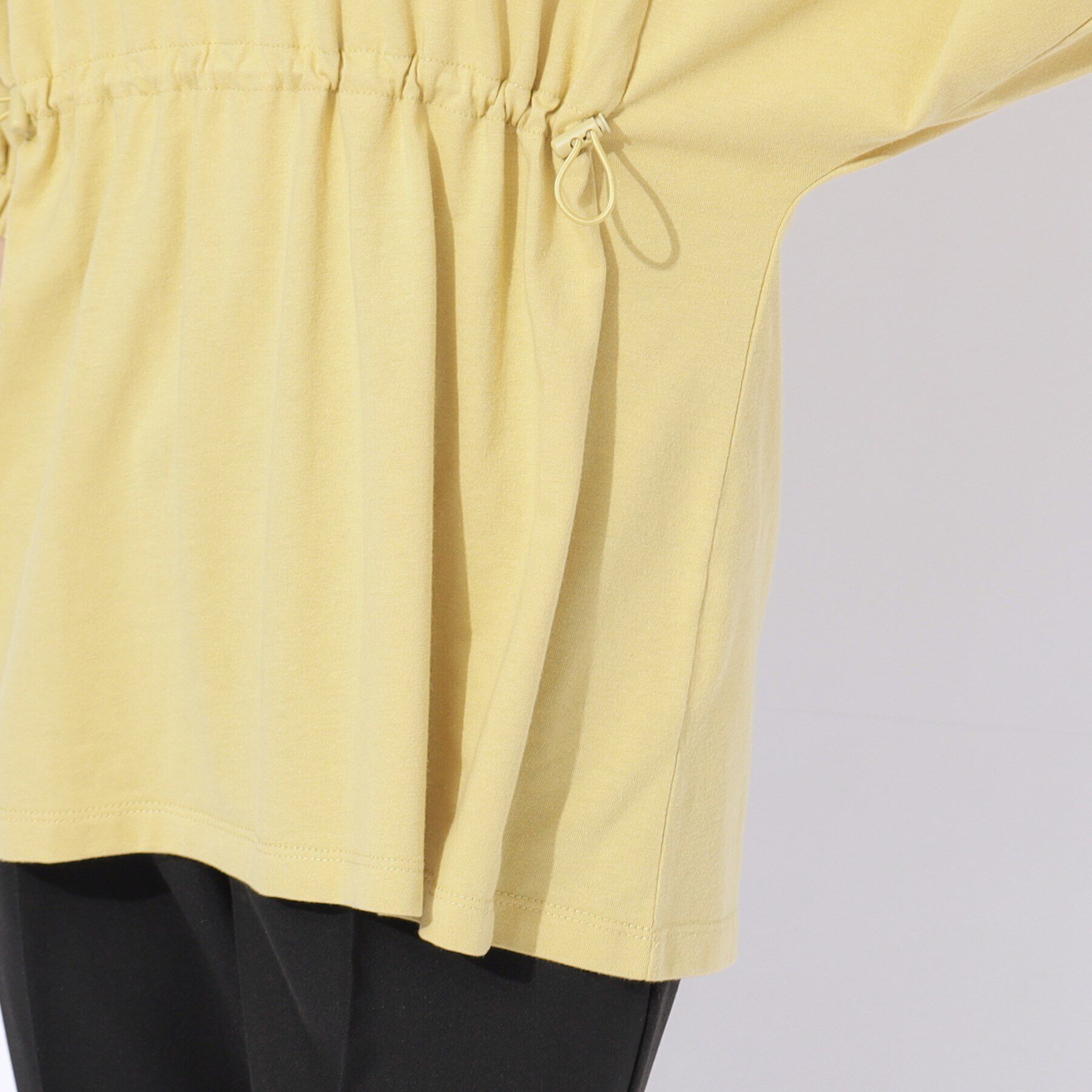 SHOO･LA･RUE「【洗える】ウエスト調節可能 ドロスト5分袖トップス」|Tシャツ・カットソー|