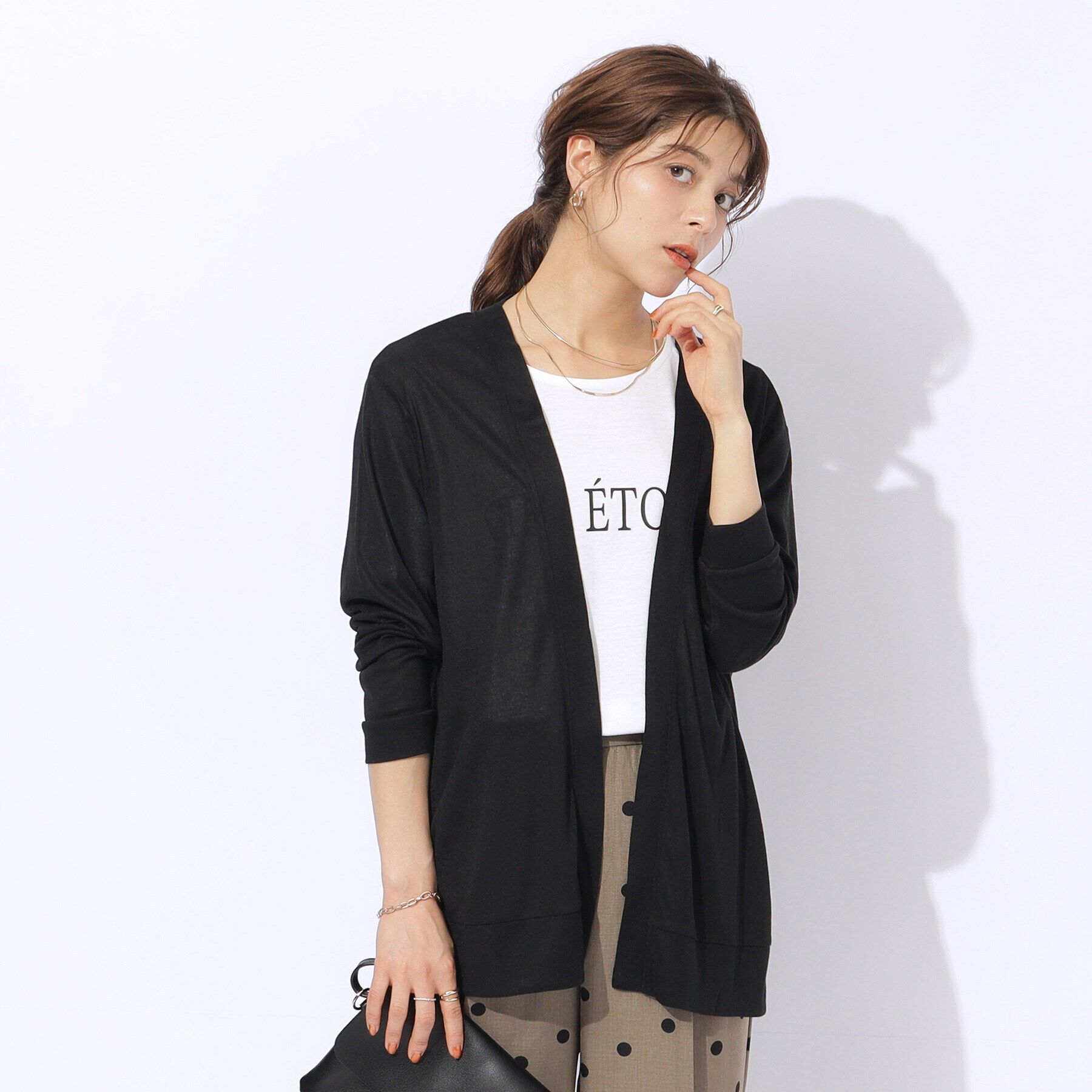 SHOO･LA･RUE「【2点セット】半袖ロゴTシャツ+カーディガン」|その他|