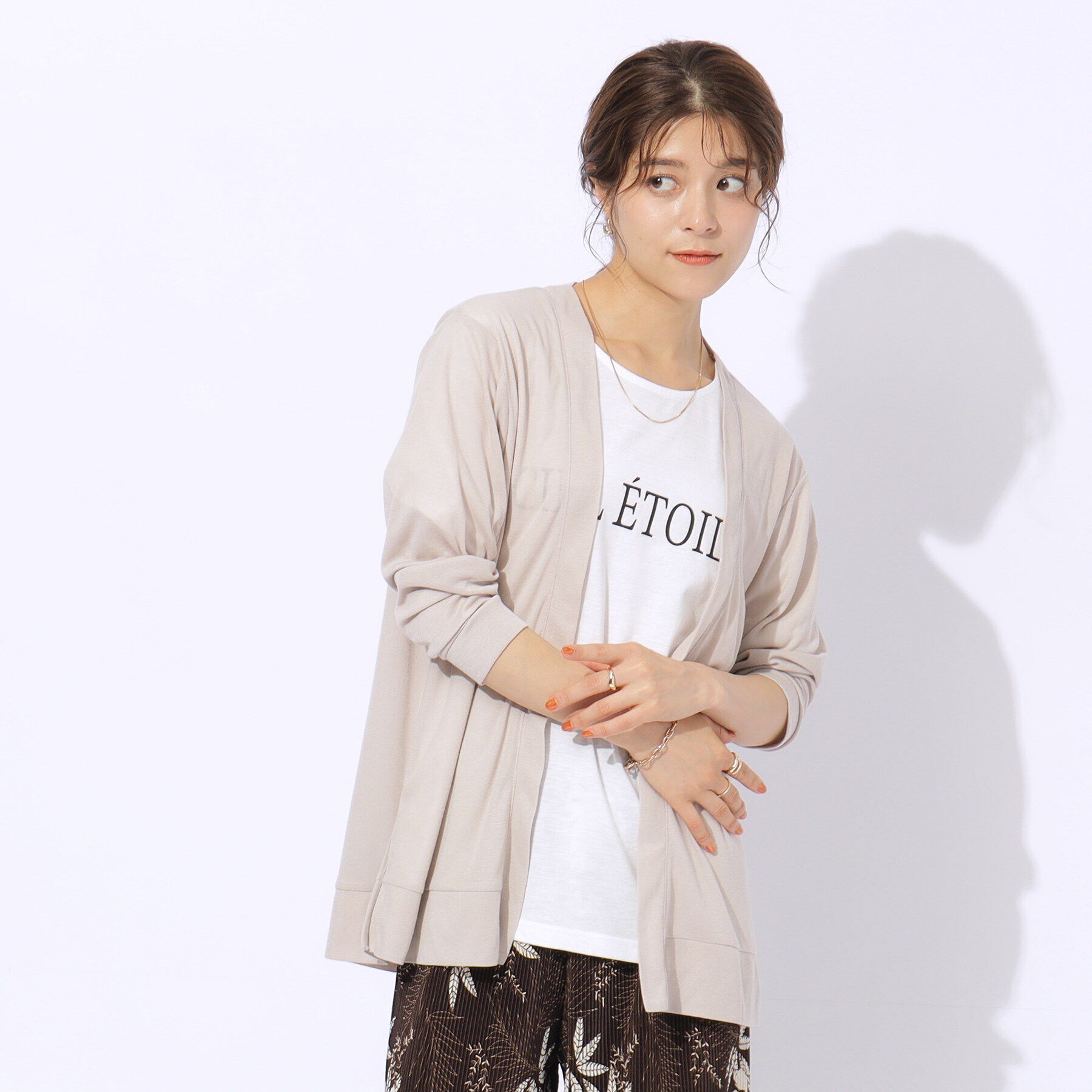 SHOO･LA･RUE「【2点セット】半袖ロゴTシャツ+カーディガン」|その他|