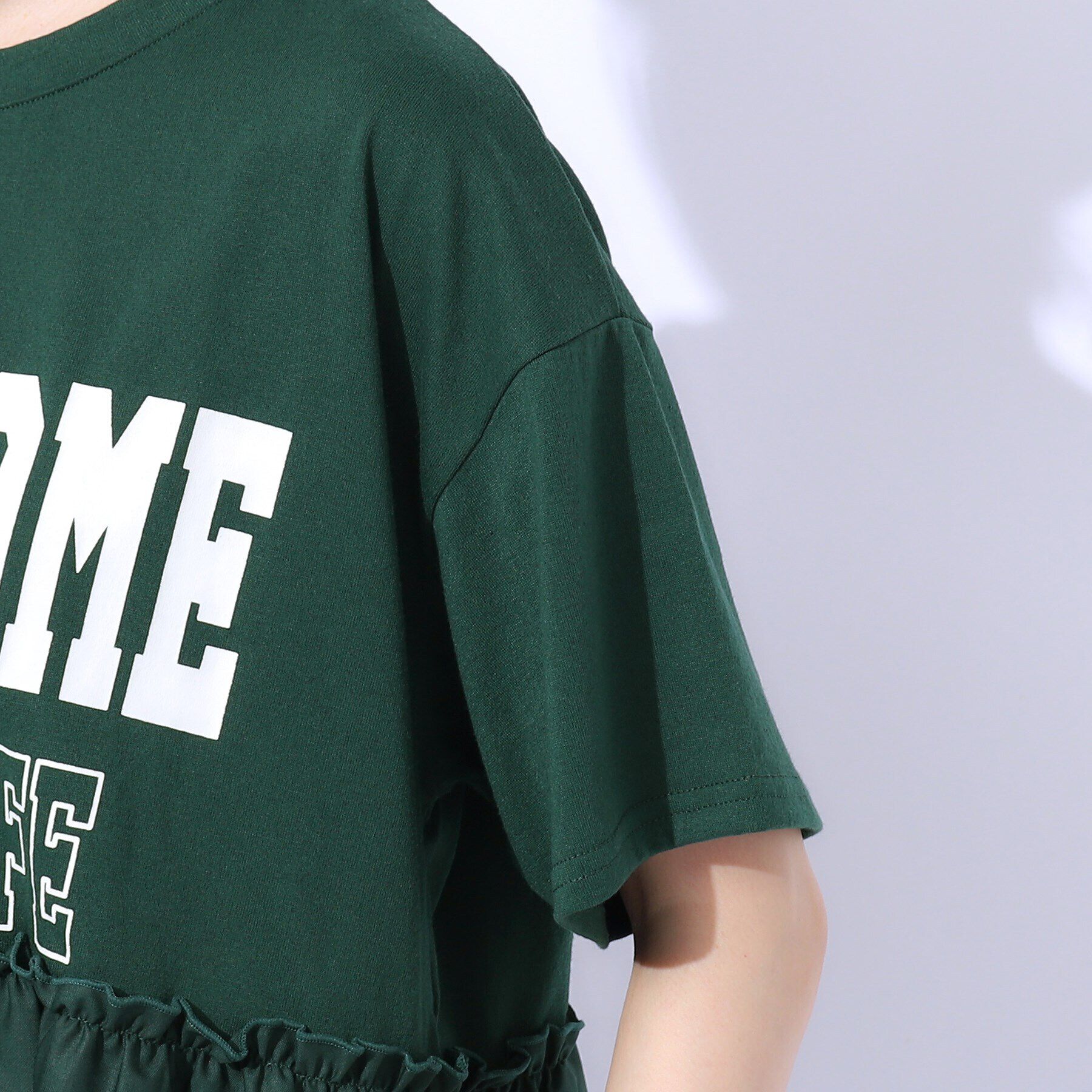 SHOO･LA･RUE「一枚でこなれ見え 裾フリル切り替えTシャツ」|Tシャツ・カットソー|