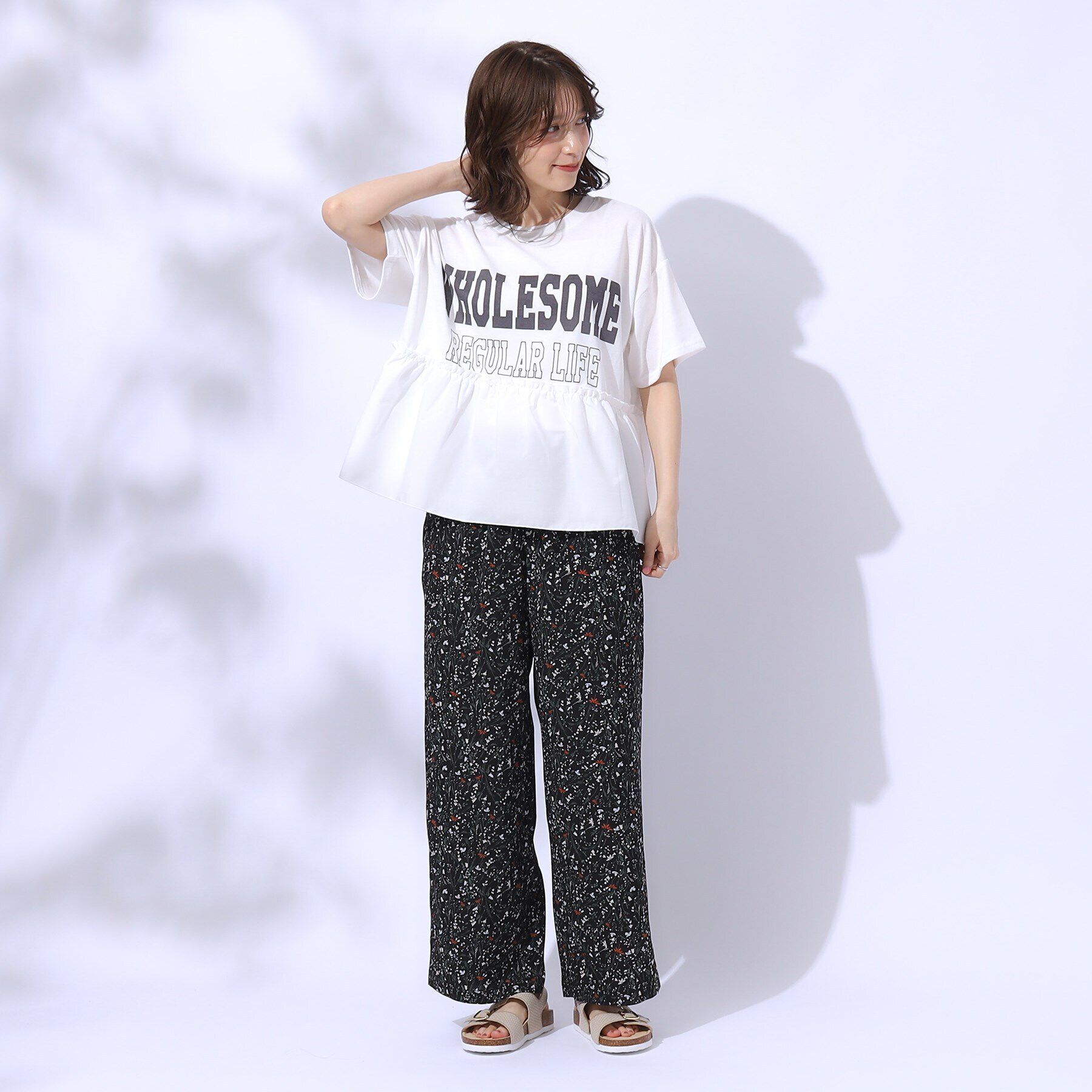 SHOO･LA･RUE「一枚でこなれ見え 裾フリル切り替えTシャツ」|Tシャツ・カットソー|