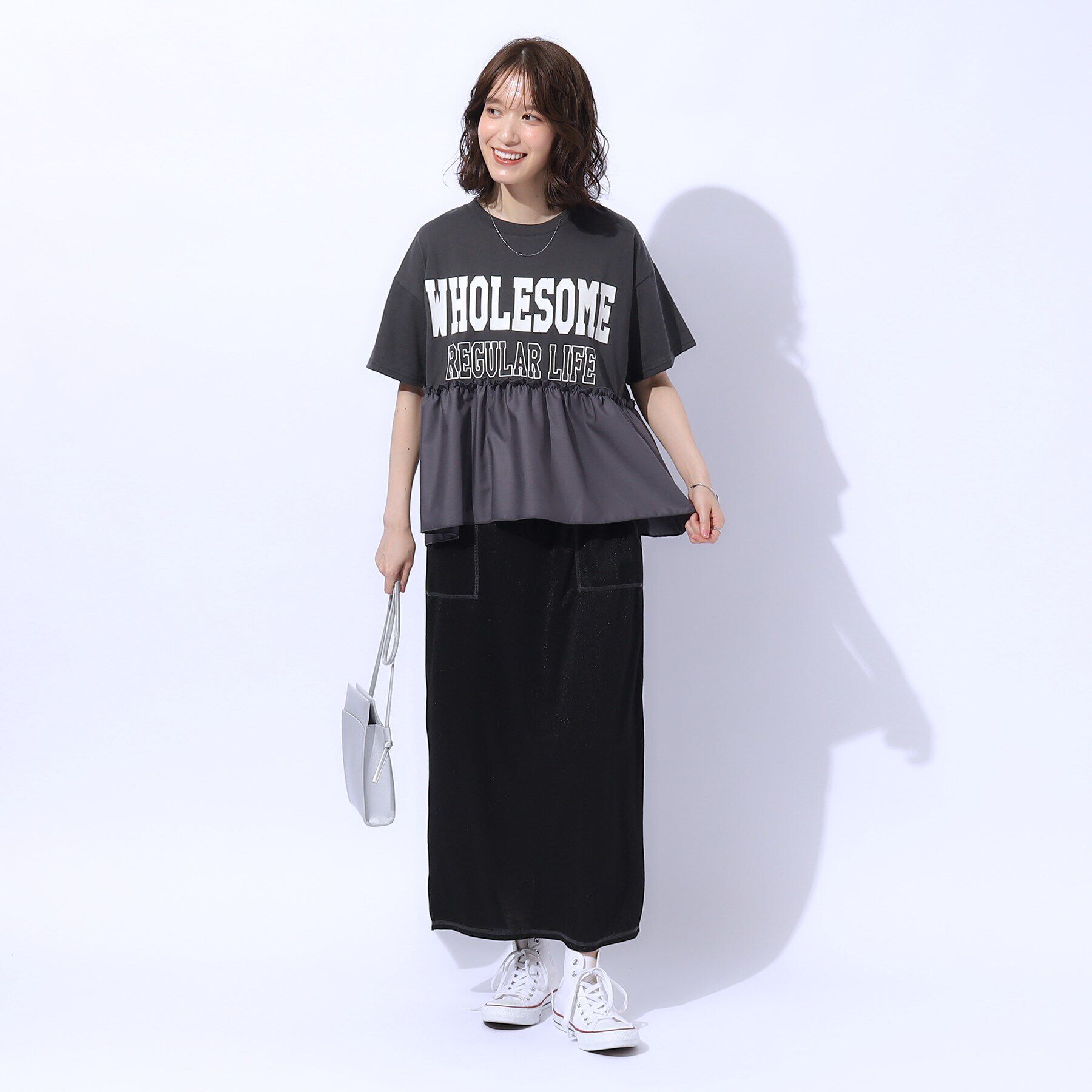 SHOO･LA･RUE「一枚でこなれ見え 裾フリル切り替えTシャツ」|Tシャツ・カットソー|