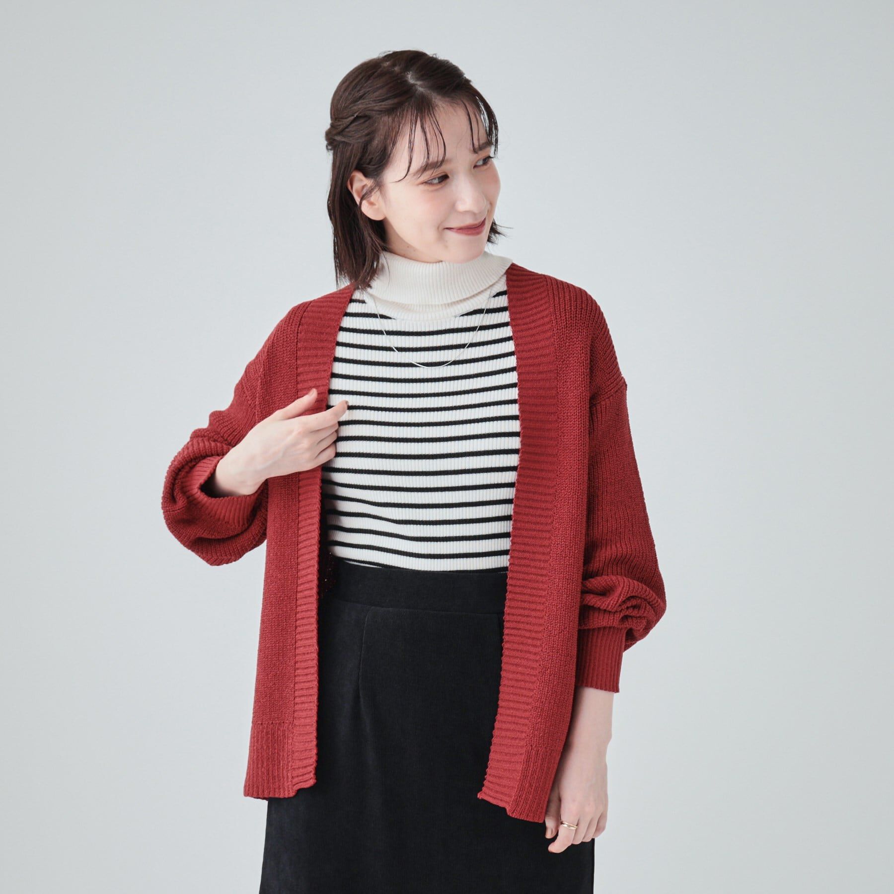 SHOO･LA･RUE「【洗える】ざっくり編みトッパーカーディガン」|カーディガン|