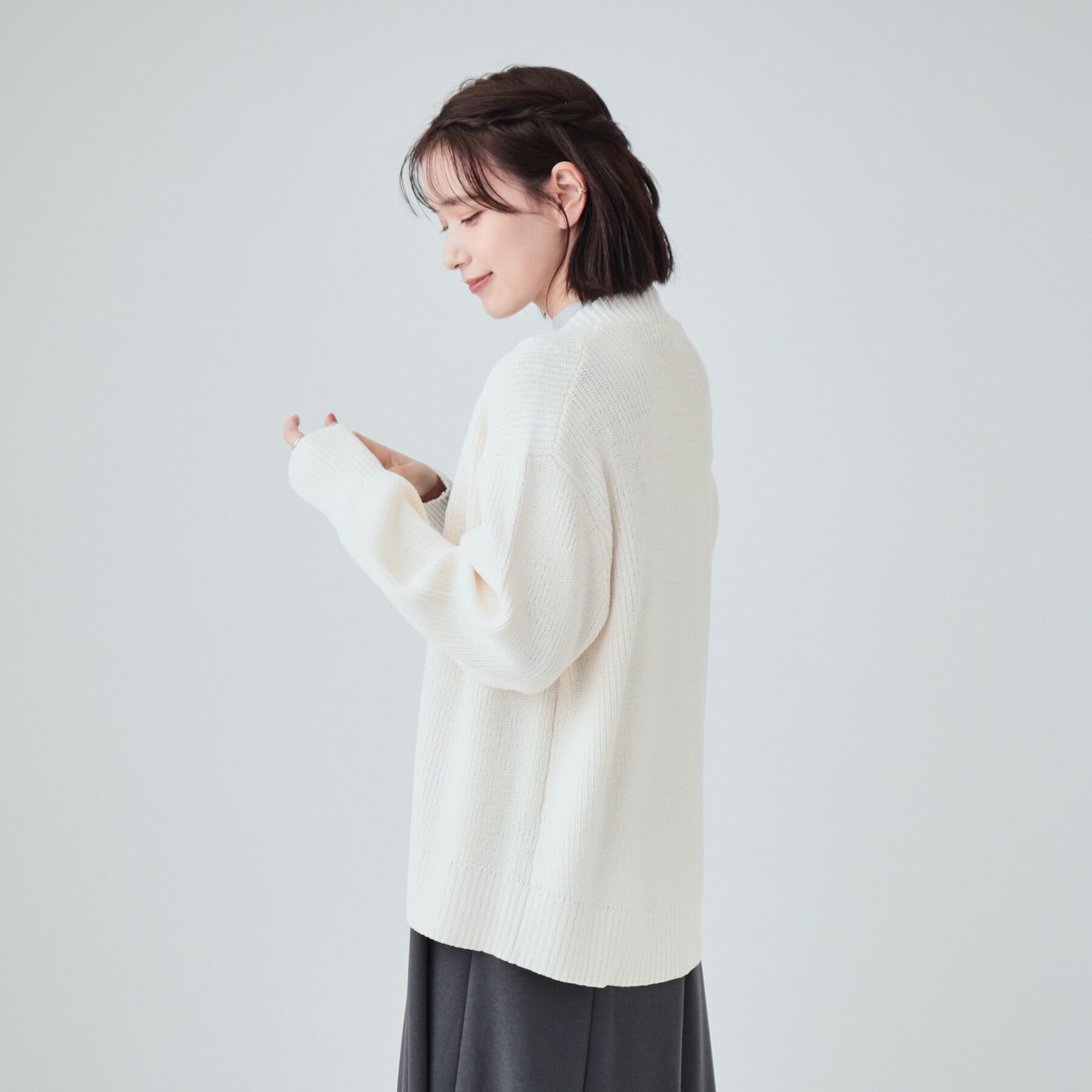 SHOO･LA･RUE「【洗える】ざっくり編みトッパーカーディガン」|カーディガン|