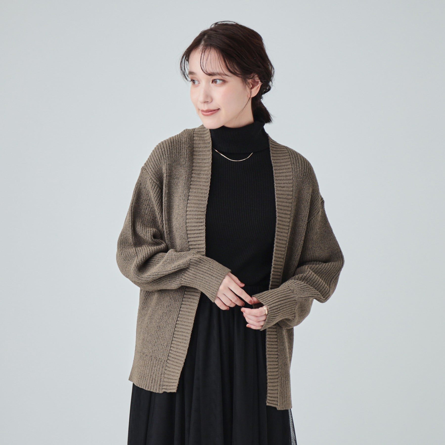 SHOO･LA･RUE「【洗える】ざっくり編みトッパーカーディガン」|カーディガン|