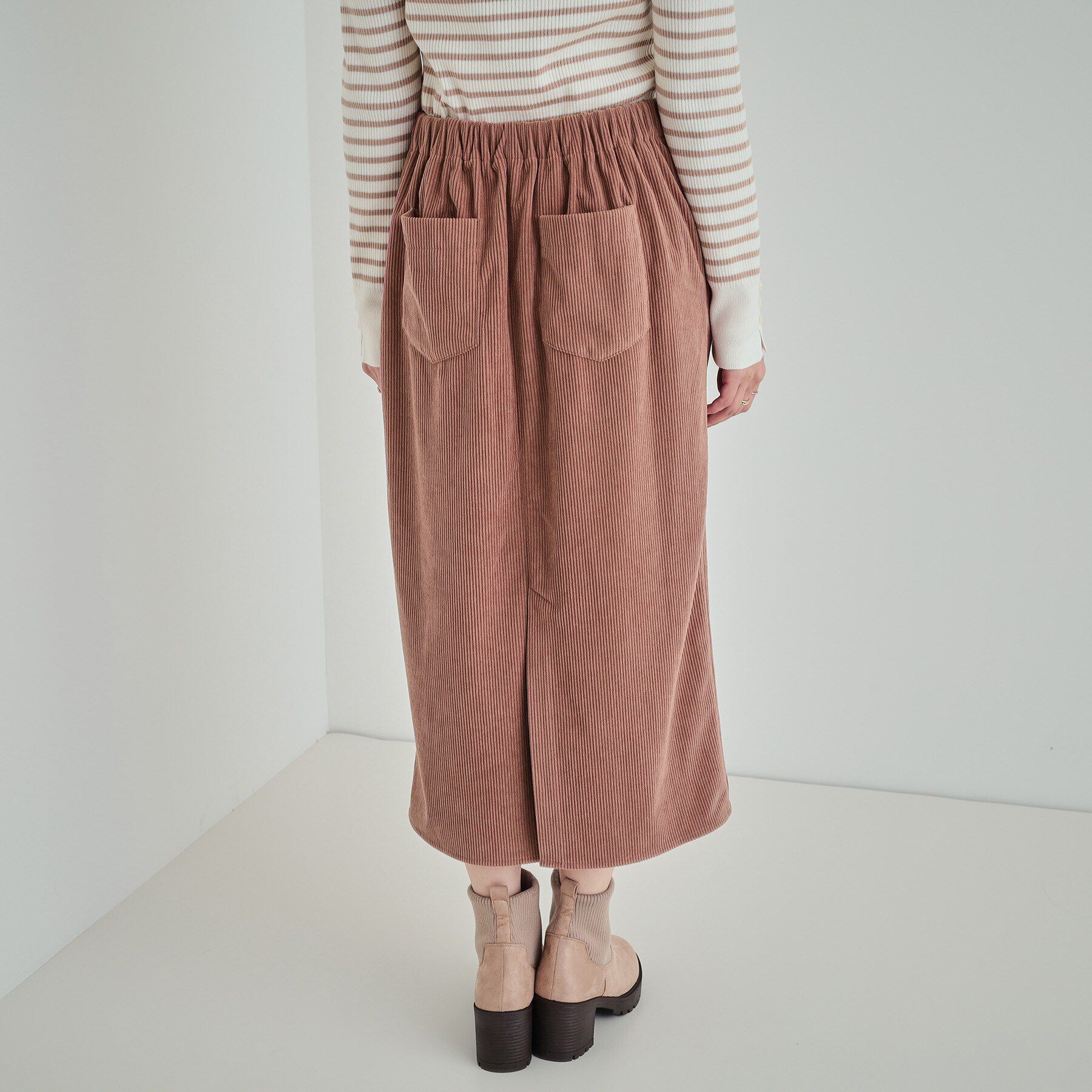 SHOO･LA･RUE「【洗える】あったかコーデュロイナロースカート」|スカート|