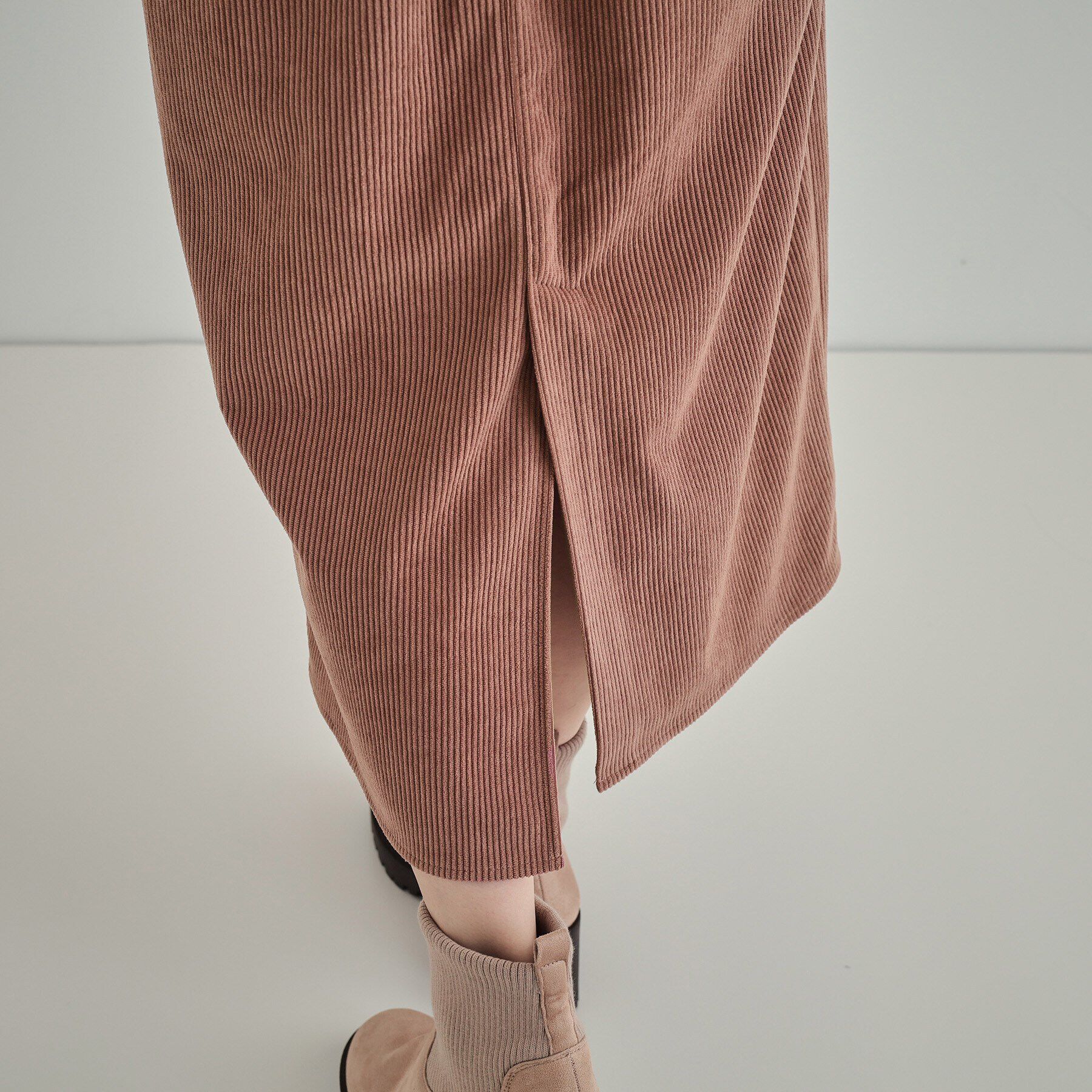 SHOO･LA･RUE「【洗える】あったかコーデュロイナロースカート」|スカート|