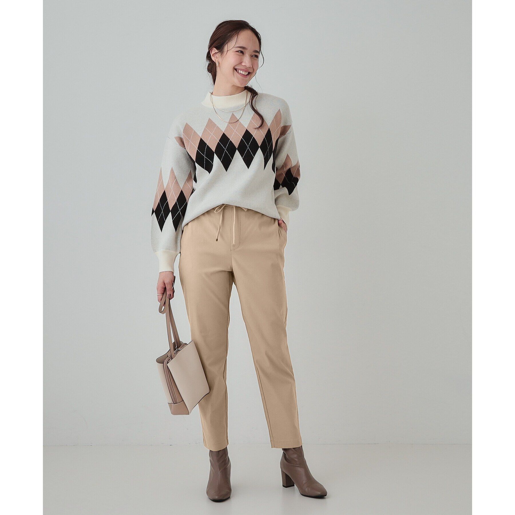 SHOO･LA･RUE「【洗える/SS-3L】あったか裏起毛 ストレッチ テーパードパンツ」|その他|