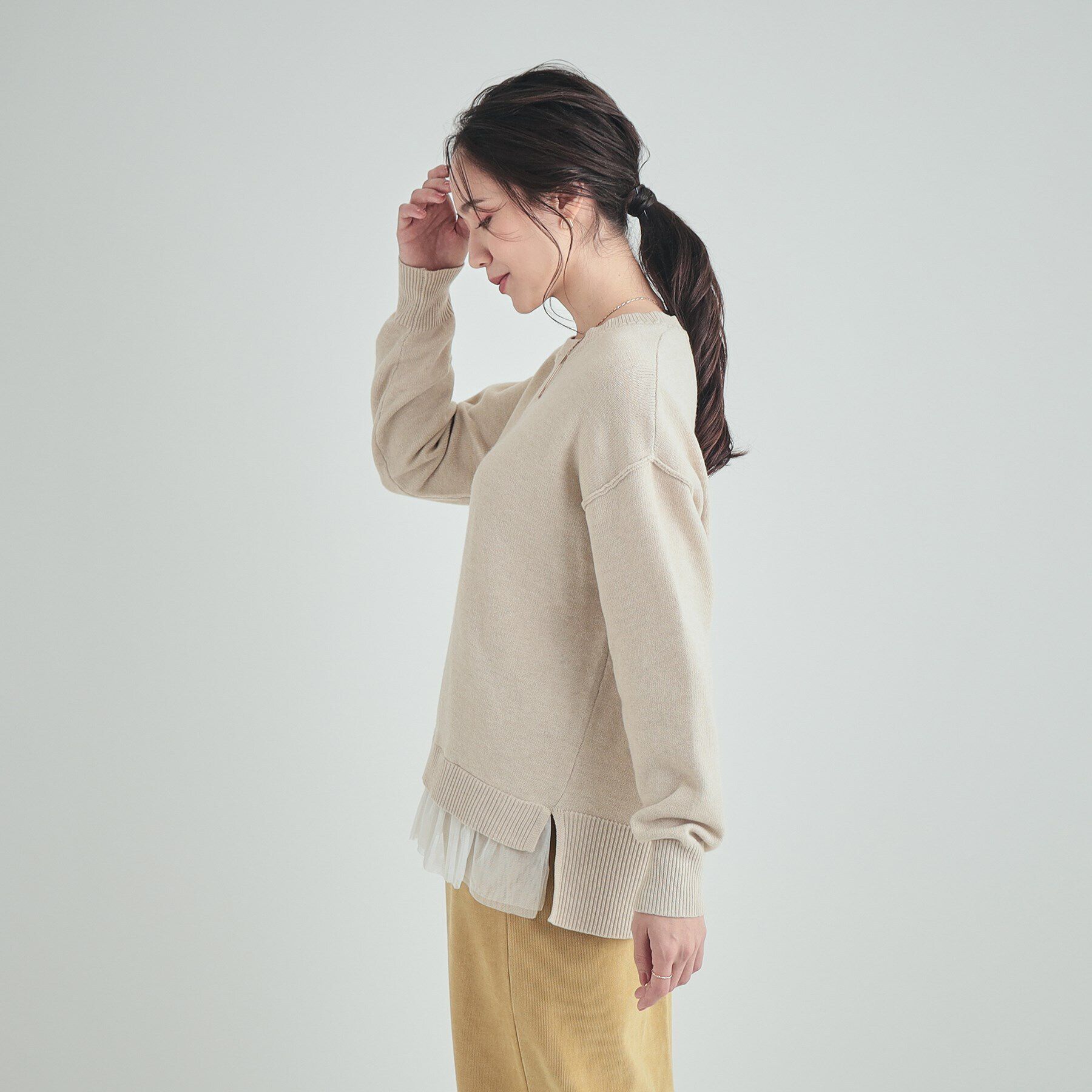 SHOO･LA･RUE「ほんのり甘い 裾チュールニット」|ニット・セーター|