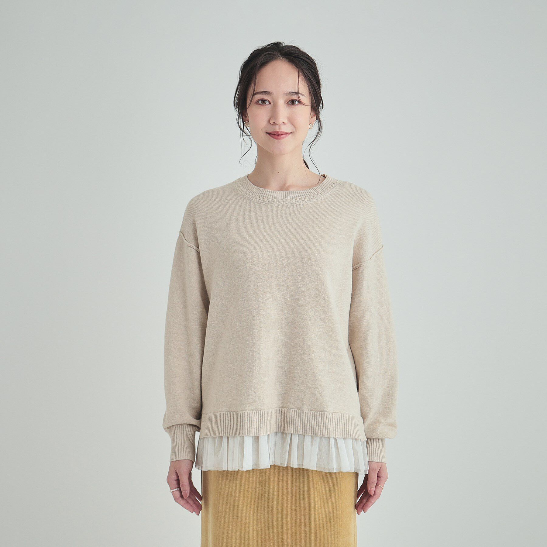 SHOO･LA･RUE「ほんのり甘い 裾チュールニット」|ニット・セーター|