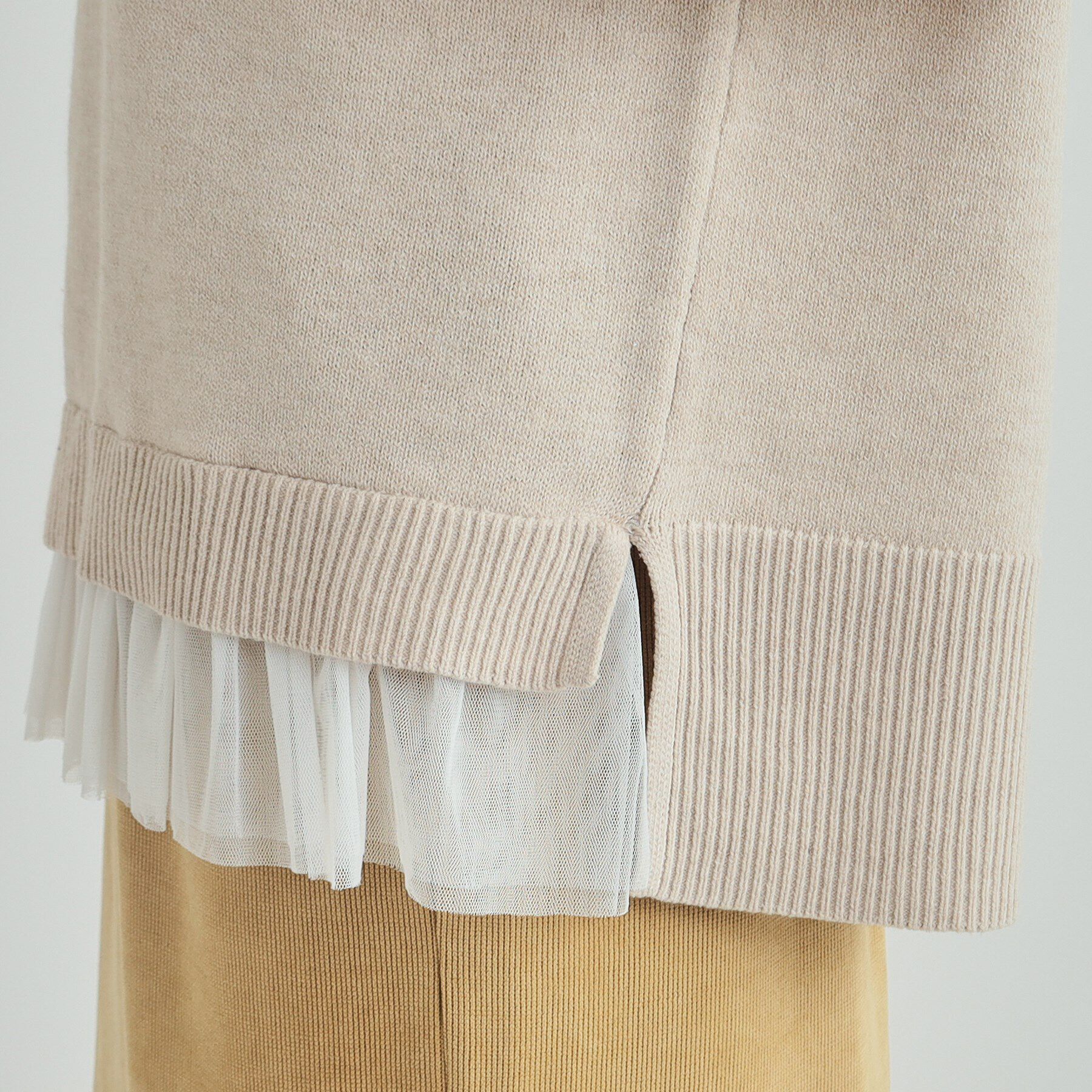 SHOO･LA･RUE「ほんのり甘い 裾チュールニット」|ニット・セーター|