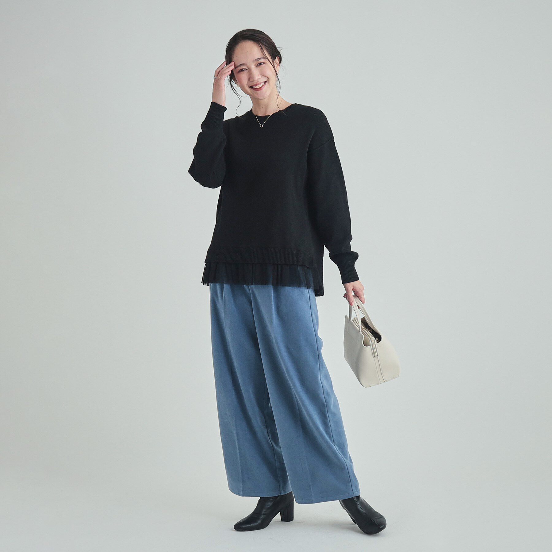 SHOO･LA･RUE「ほんのり甘い 裾チュールニット」|ニット・セーター|