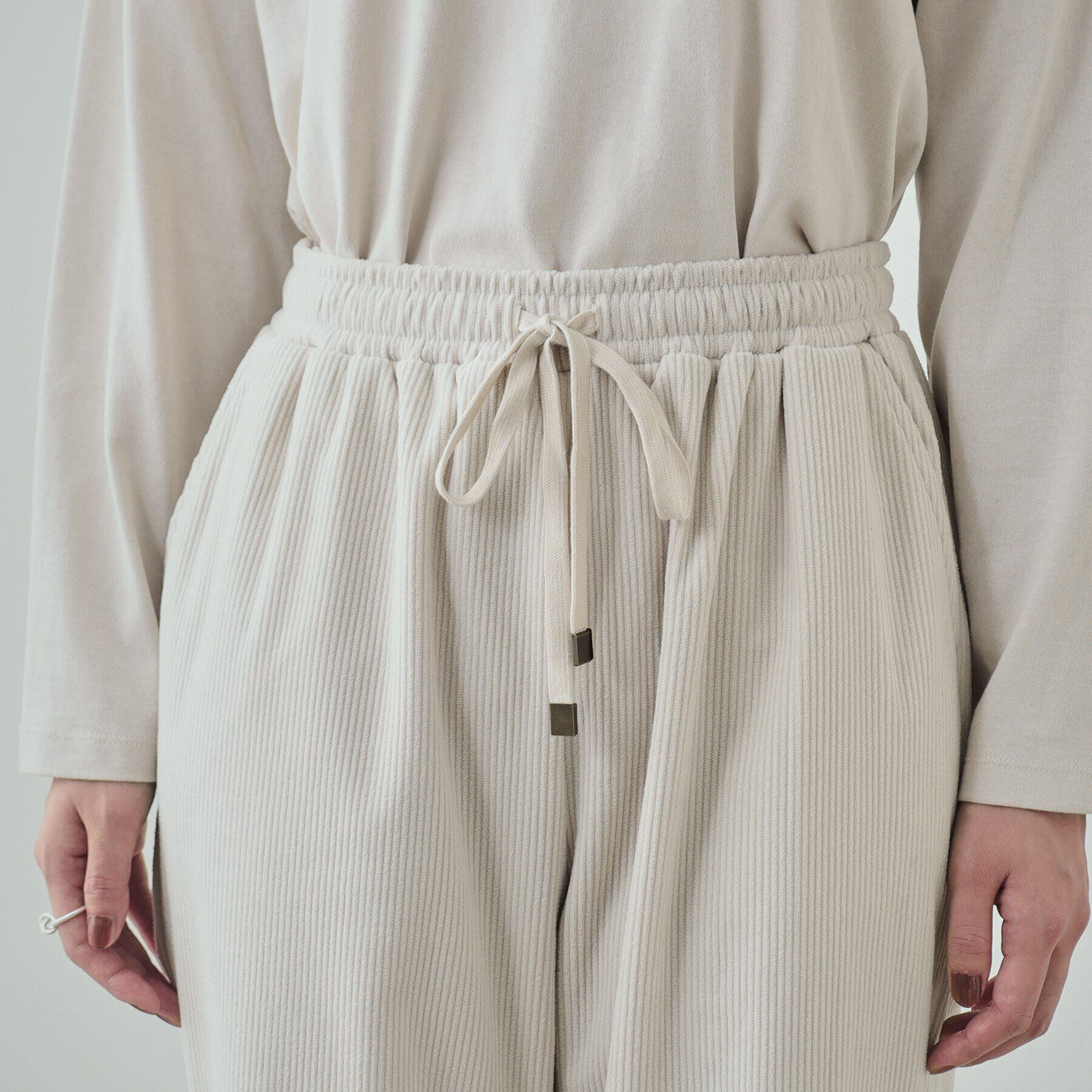 SHOO･LA･RUE「【高レビュー/洗える/SS-3L】きれいめカジュアルに あったか裏起毛 コーデュロイイージーワイドパ」|その他|