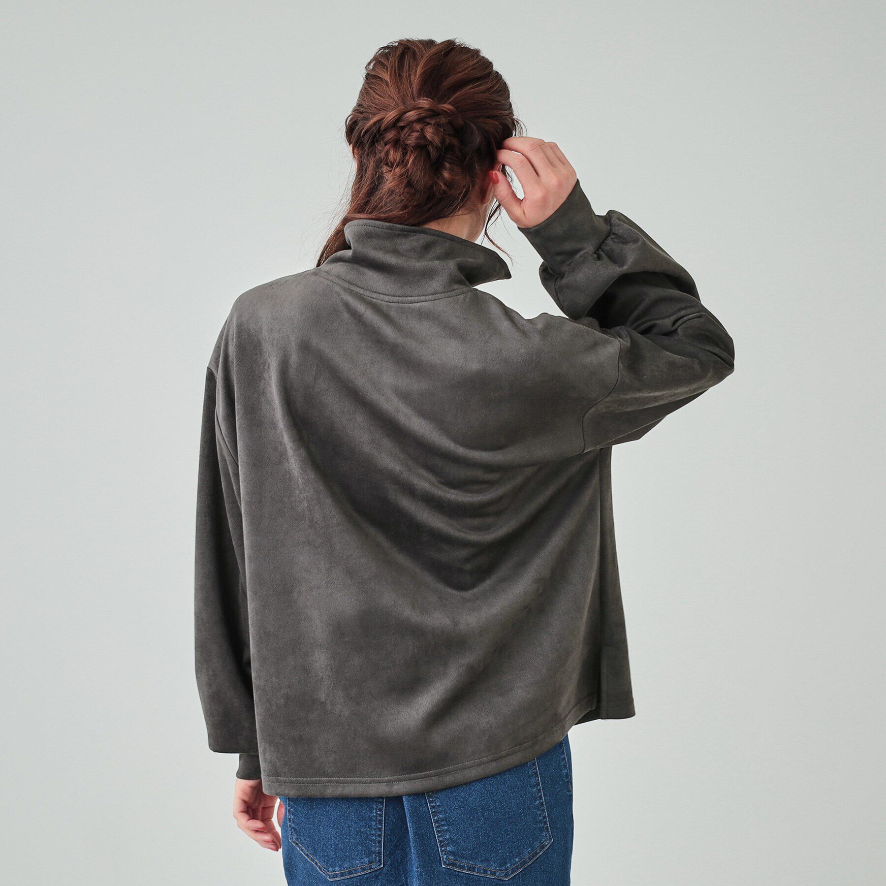 SHOO･LA･RUE「スエード調ハーフジッププルオーバー」|Tシャツ・カットソー|