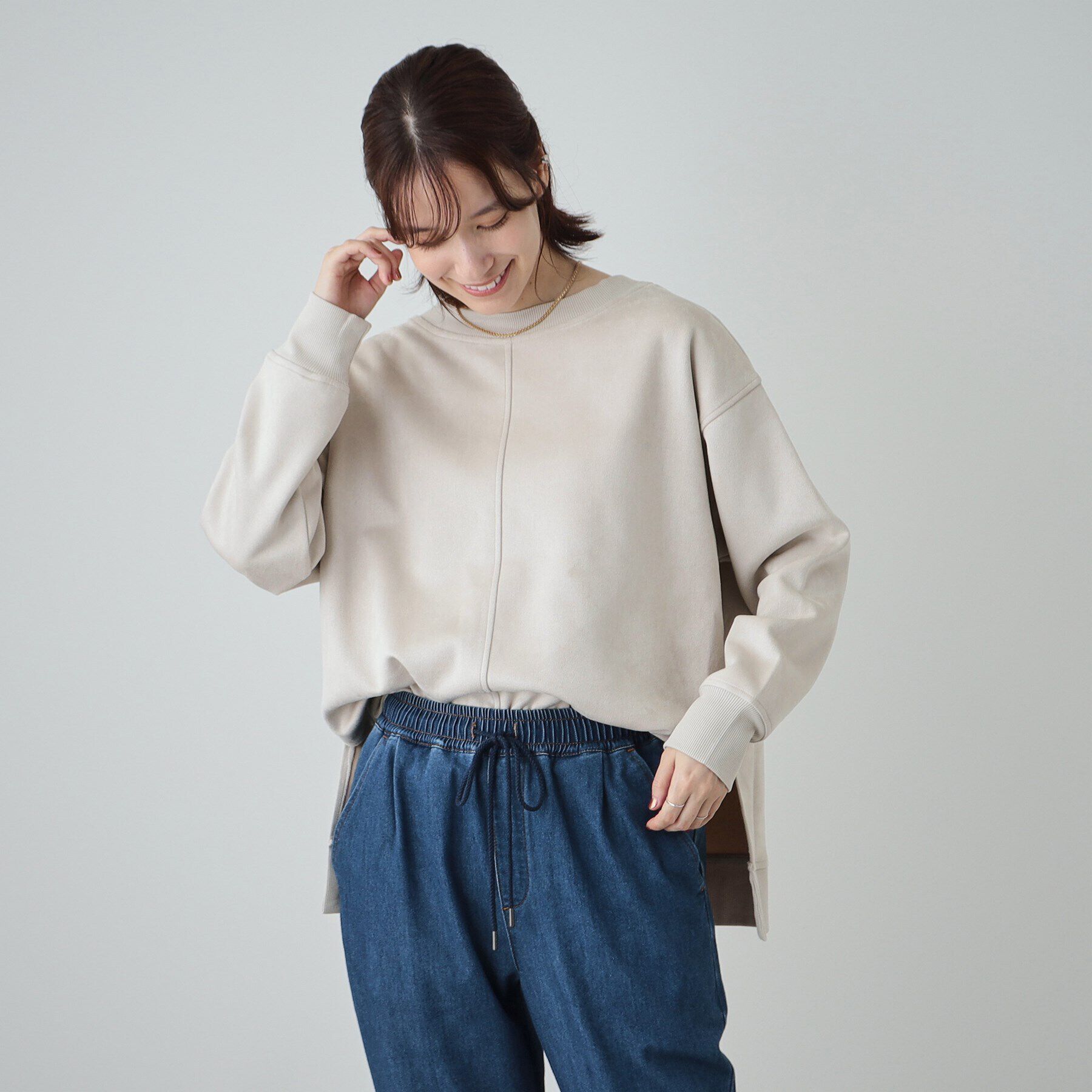 SHOO･LA･RUE「【S-LL】なめらかスエード調トップス」|Tシャツ・カットソー|