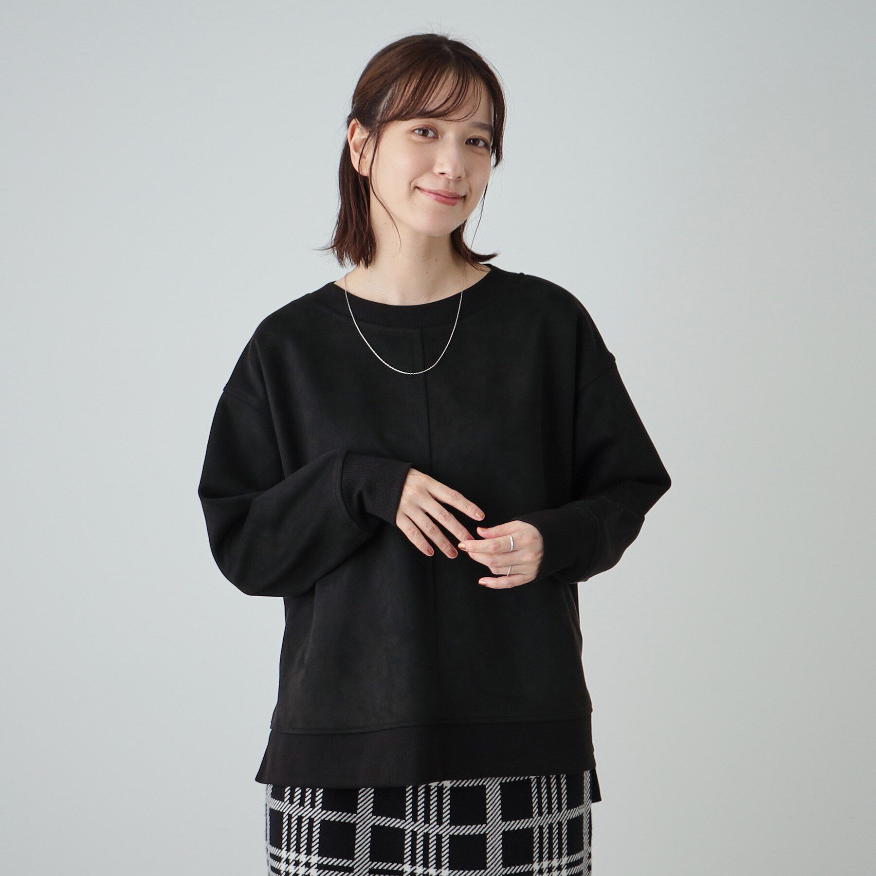 SHOO･LA･RUE「【S-LL】なめらかスエード調トップス」|Tシャツ・カットソー|