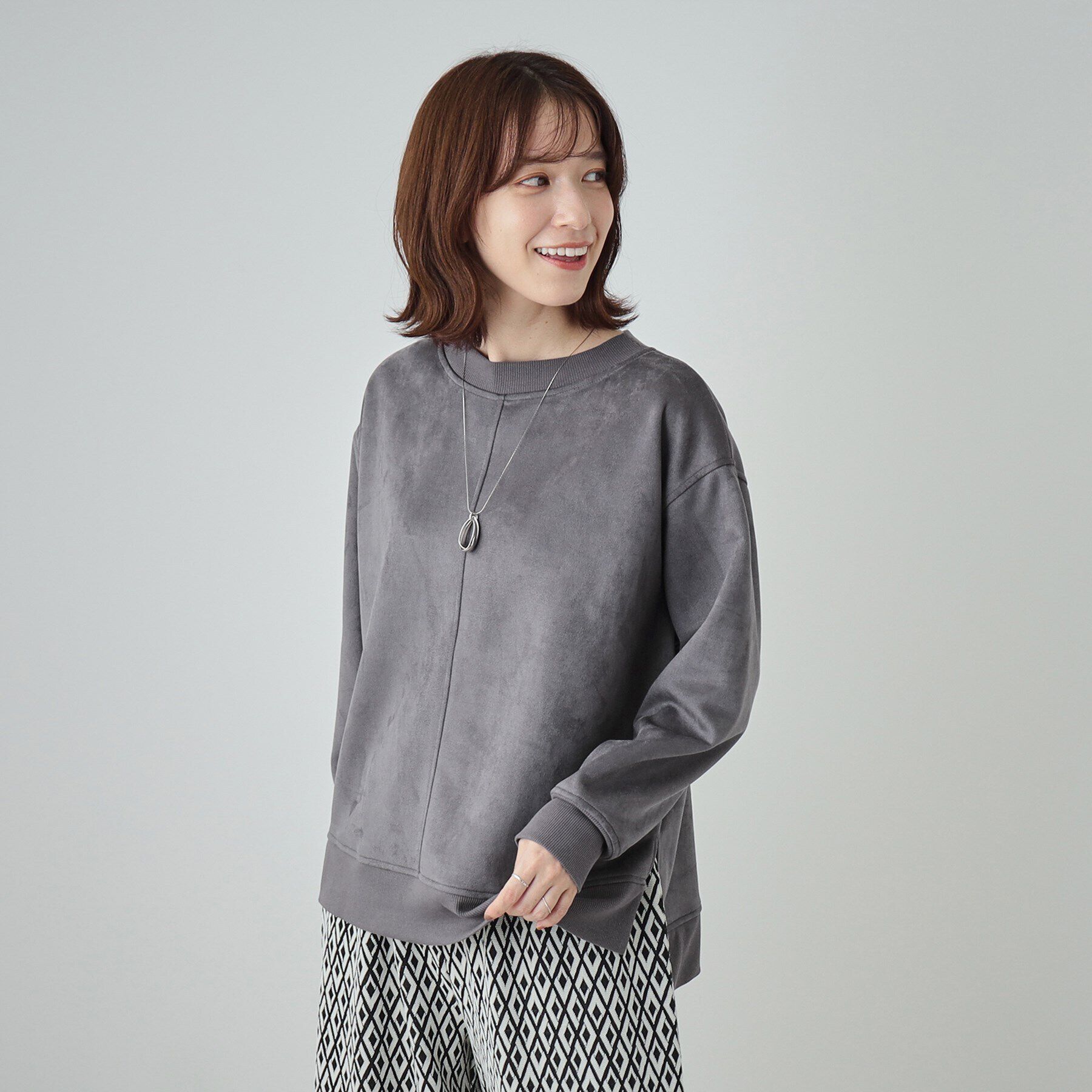 SHOO･LA･RUE「【S-LL】なめらかスエード調トップス」|Tシャツ・カットソー|