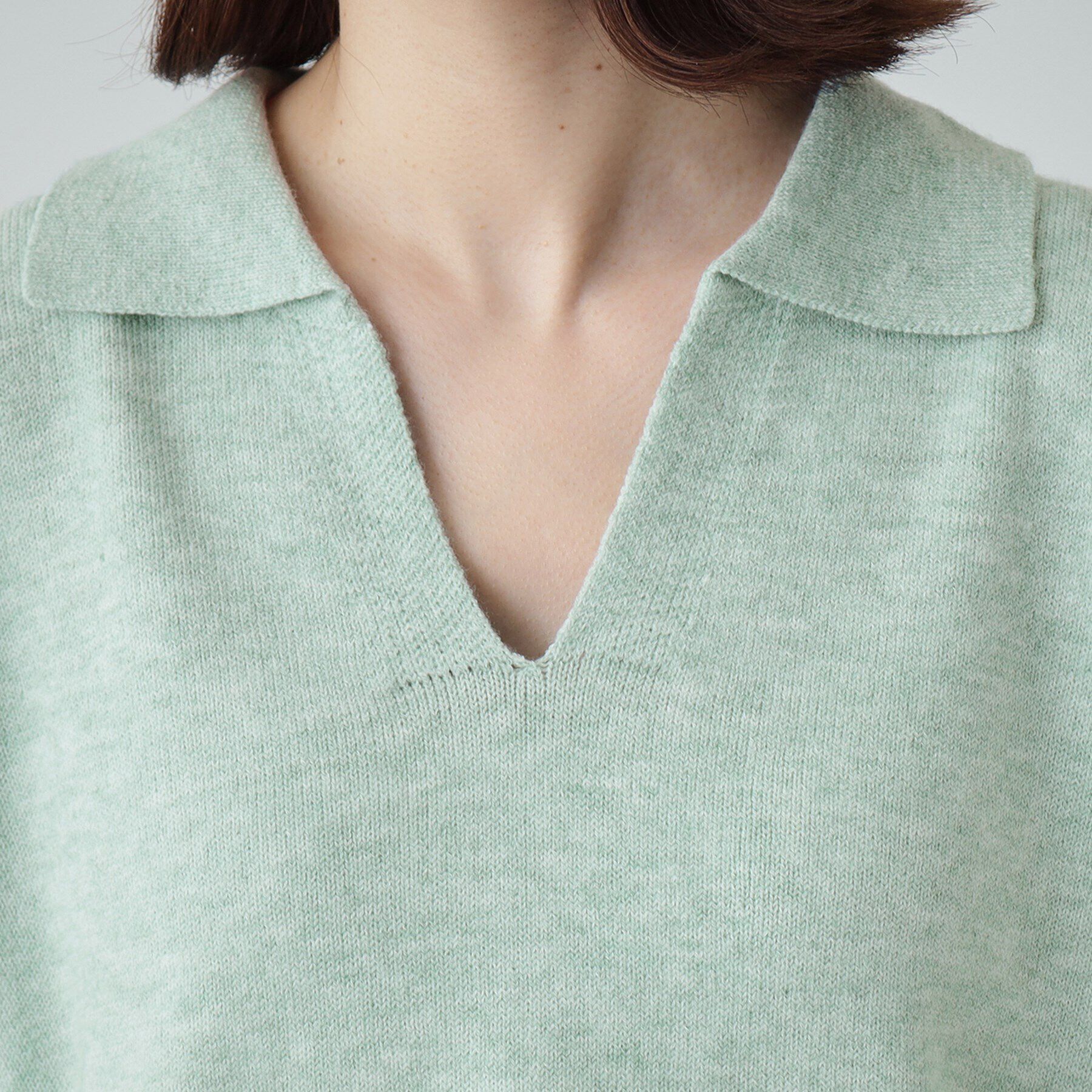 SHOO･LA･RUE「【S－LL】スキッパー衿付きニット」|ニット・セーター|