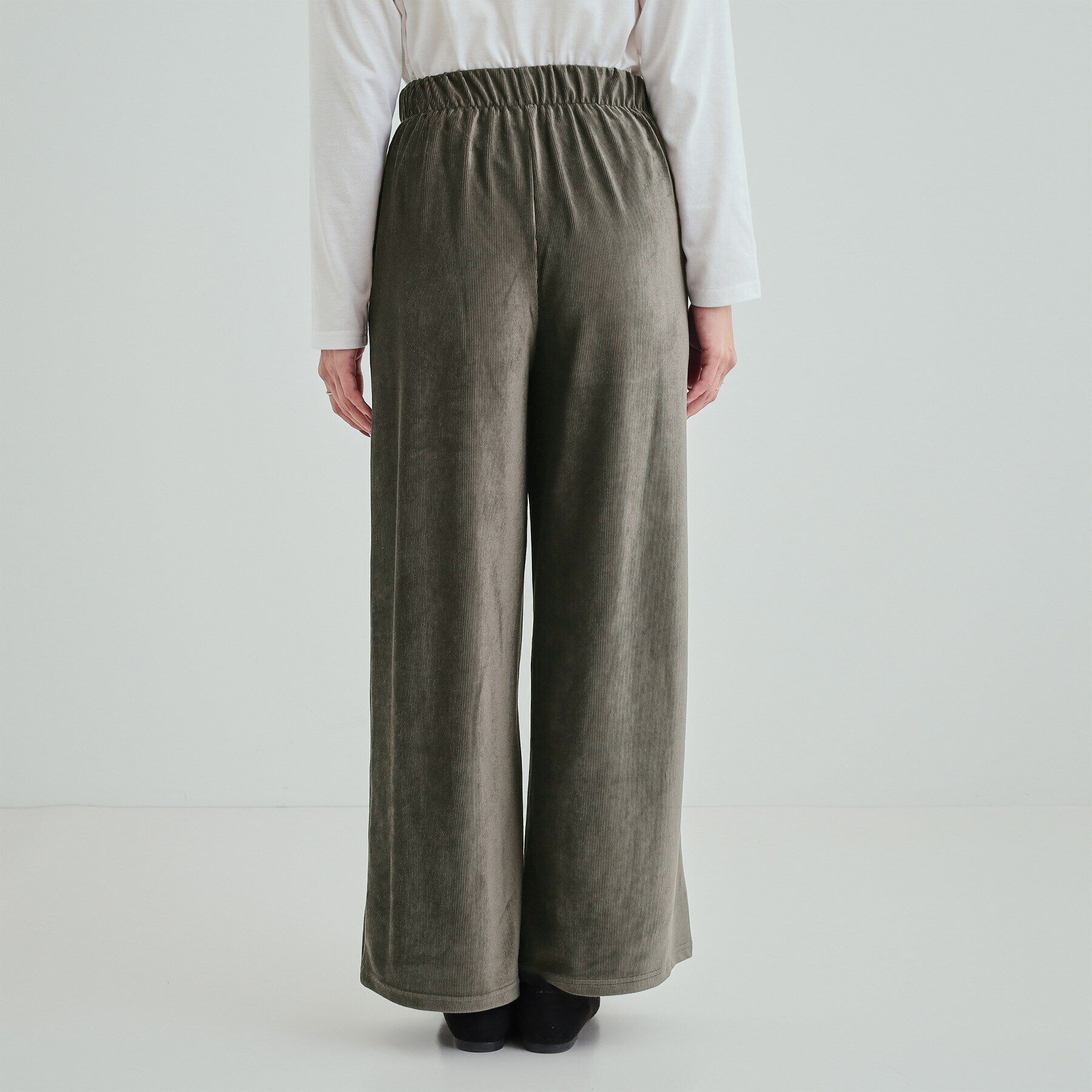 SHOO･LA･RUE「【S-LL】上品な光沢感 ベロアリブイージーパンツ」|その他|