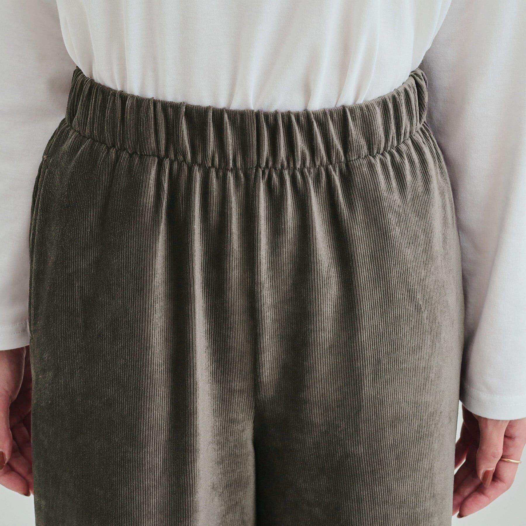 SHOO･LA･RUE「【S-LL】上品な光沢感 ベロアリブイージーパンツ」|その他|