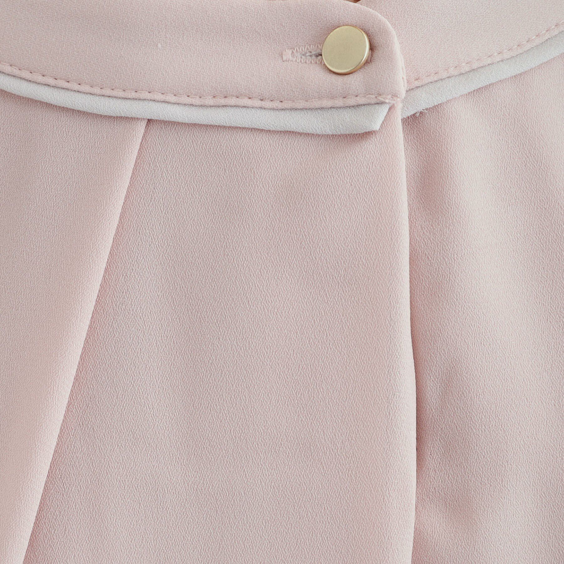 SHOO･LA･RUE「あったか裏地 配色バンドカラーブラウス【SHOO WARM】」|シャツ・ブラウス|