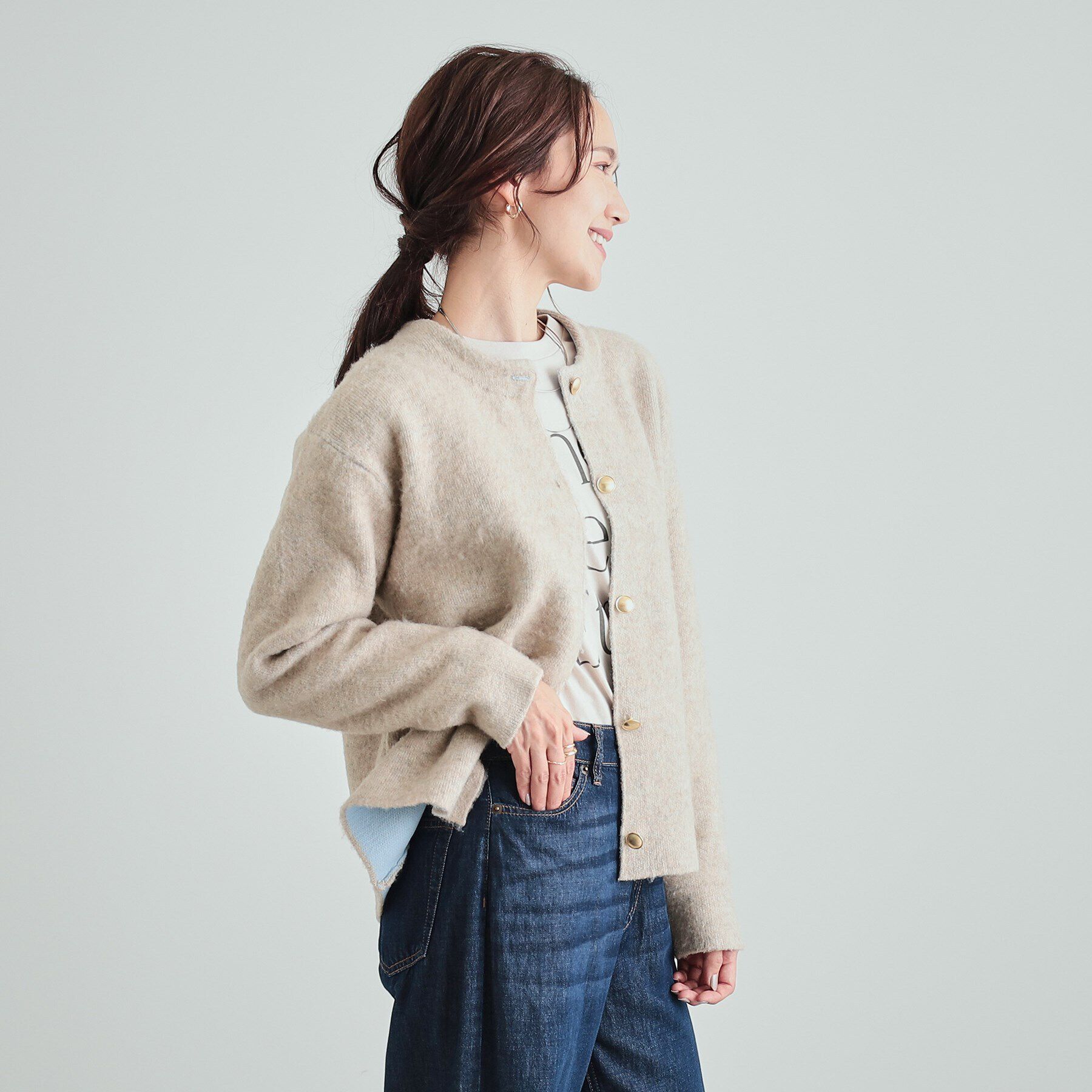 SHOO･LA･RUE「Wフェイスふわふわ起毛ニットカーディガン」|カーディガン|