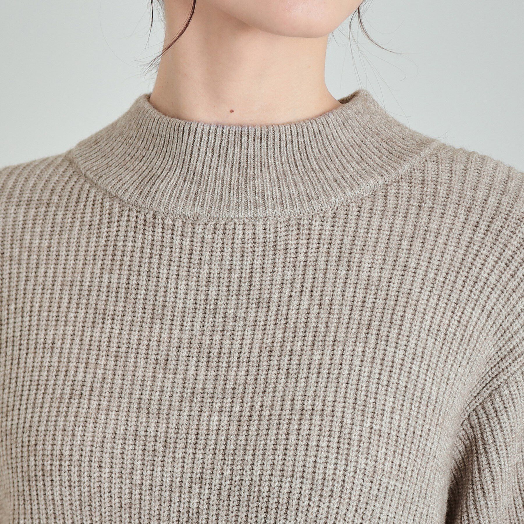 SHOO･LA･RUE「【洗える/静電気軽減】ちくちくしにくい レースアップ畦編みニット」|ニット・セーター|