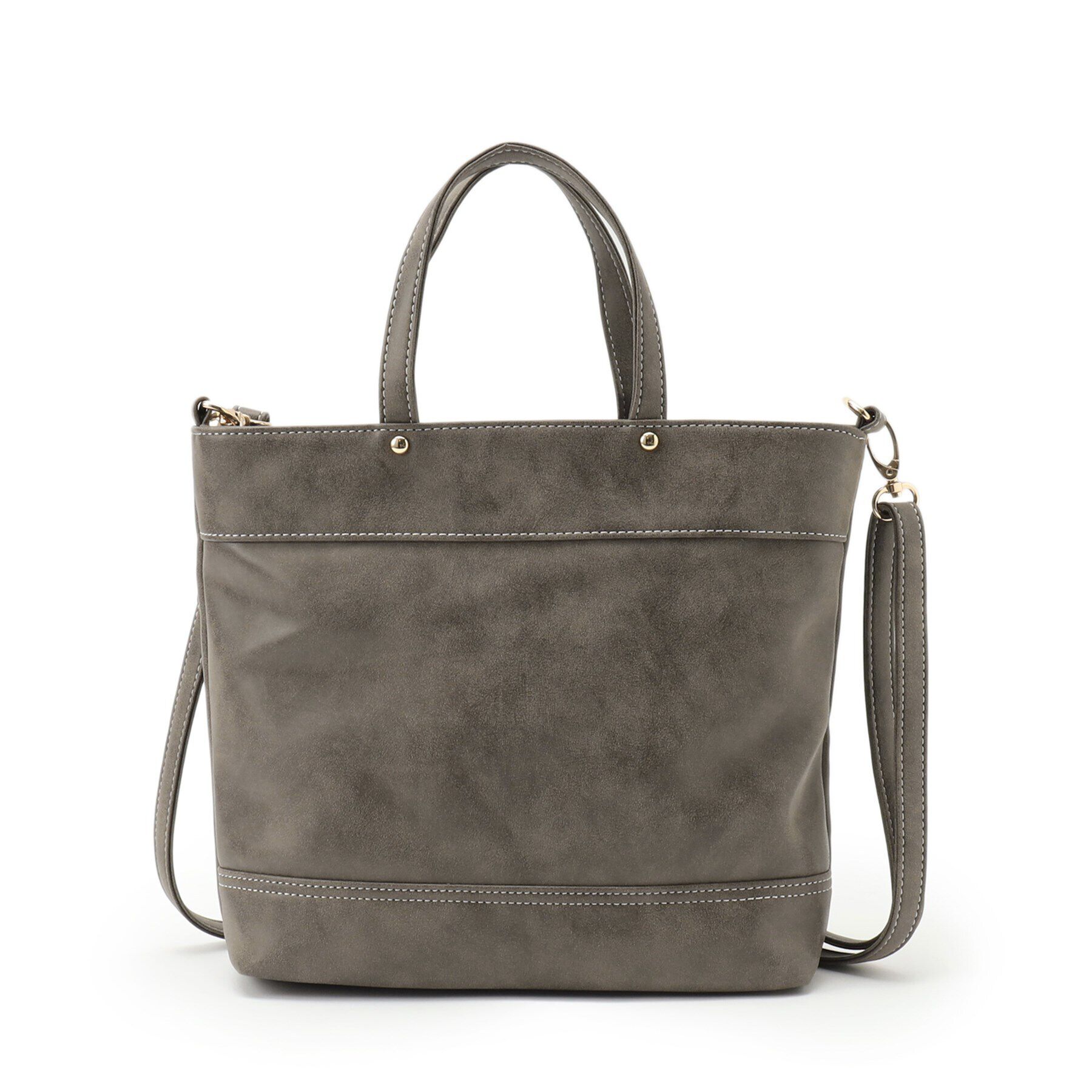 SHOO･LA･RUE「【2WAY】ムラ合皮トートバッグ」|トートバッグ|グレー(012)