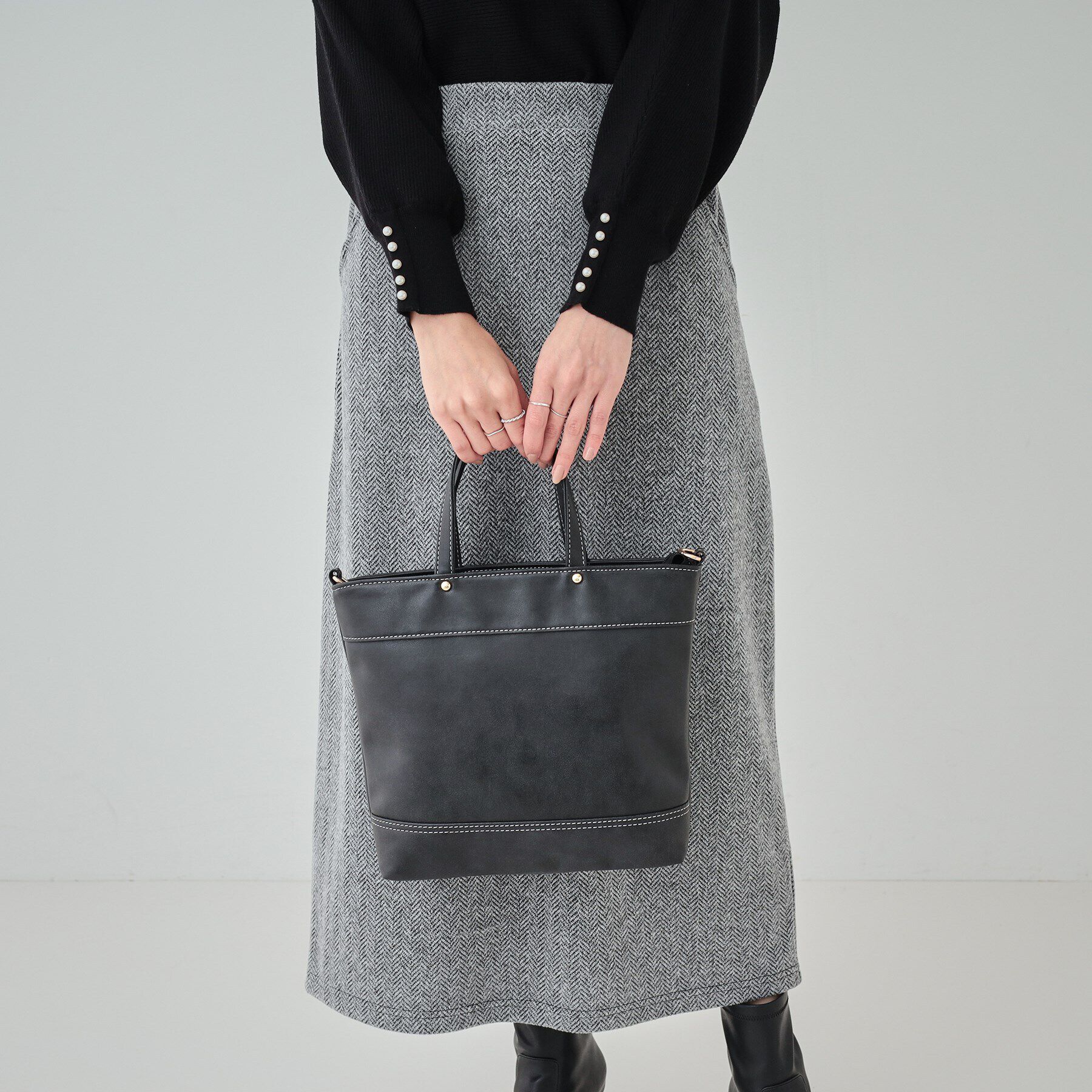 SHOO･LA･RUE「【2WAY】ムラ合皮トートバッグ」|トートバッグ|